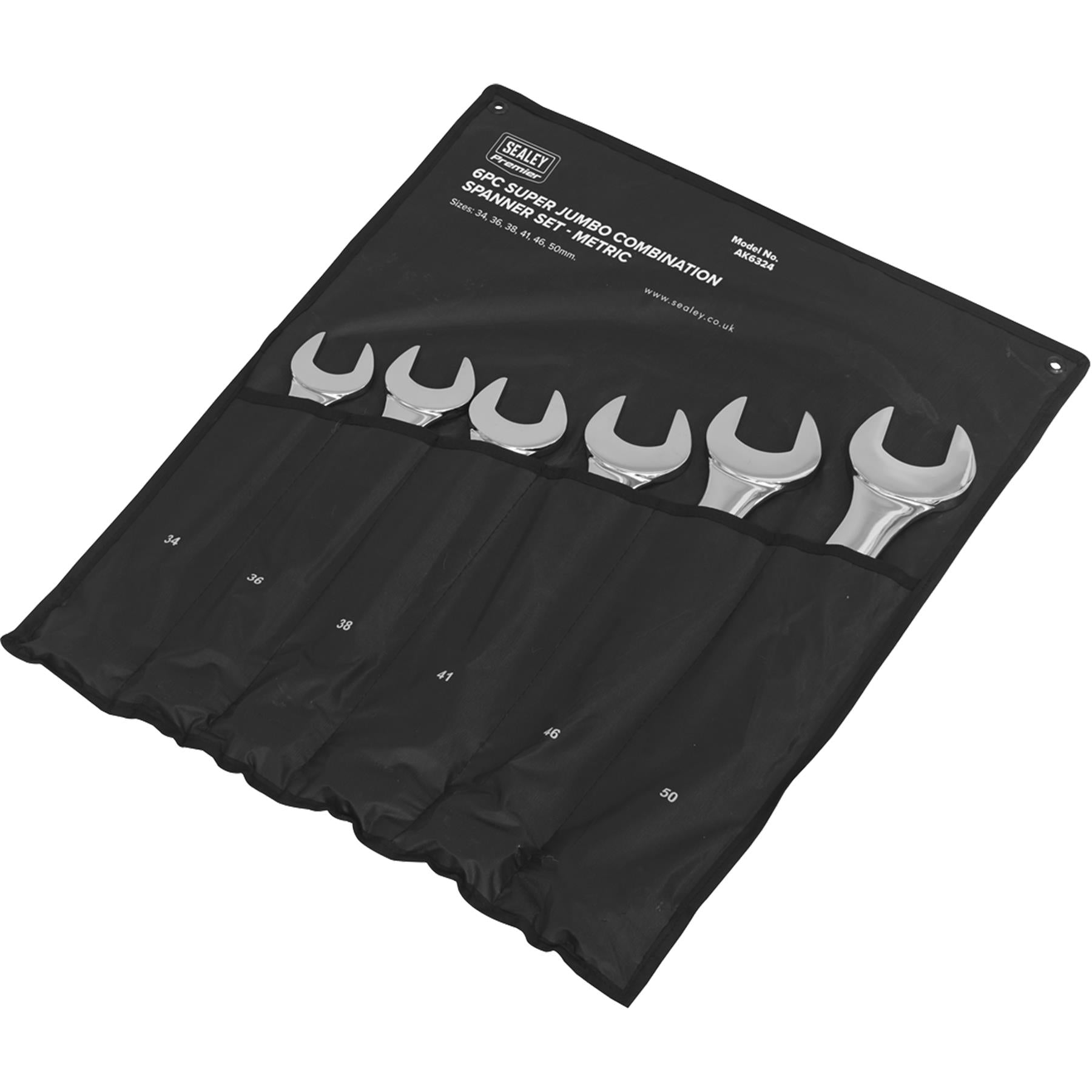 Sealey Combination Spanner Set 6pc Super Jumbo Metric