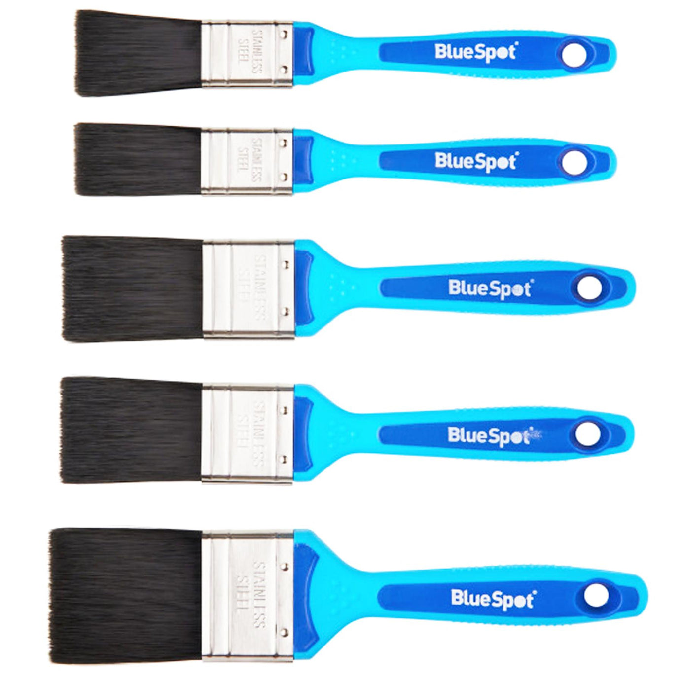 BlueSpot 5 PCE Synthetic Paint Brush Set With Soft Grip Handle