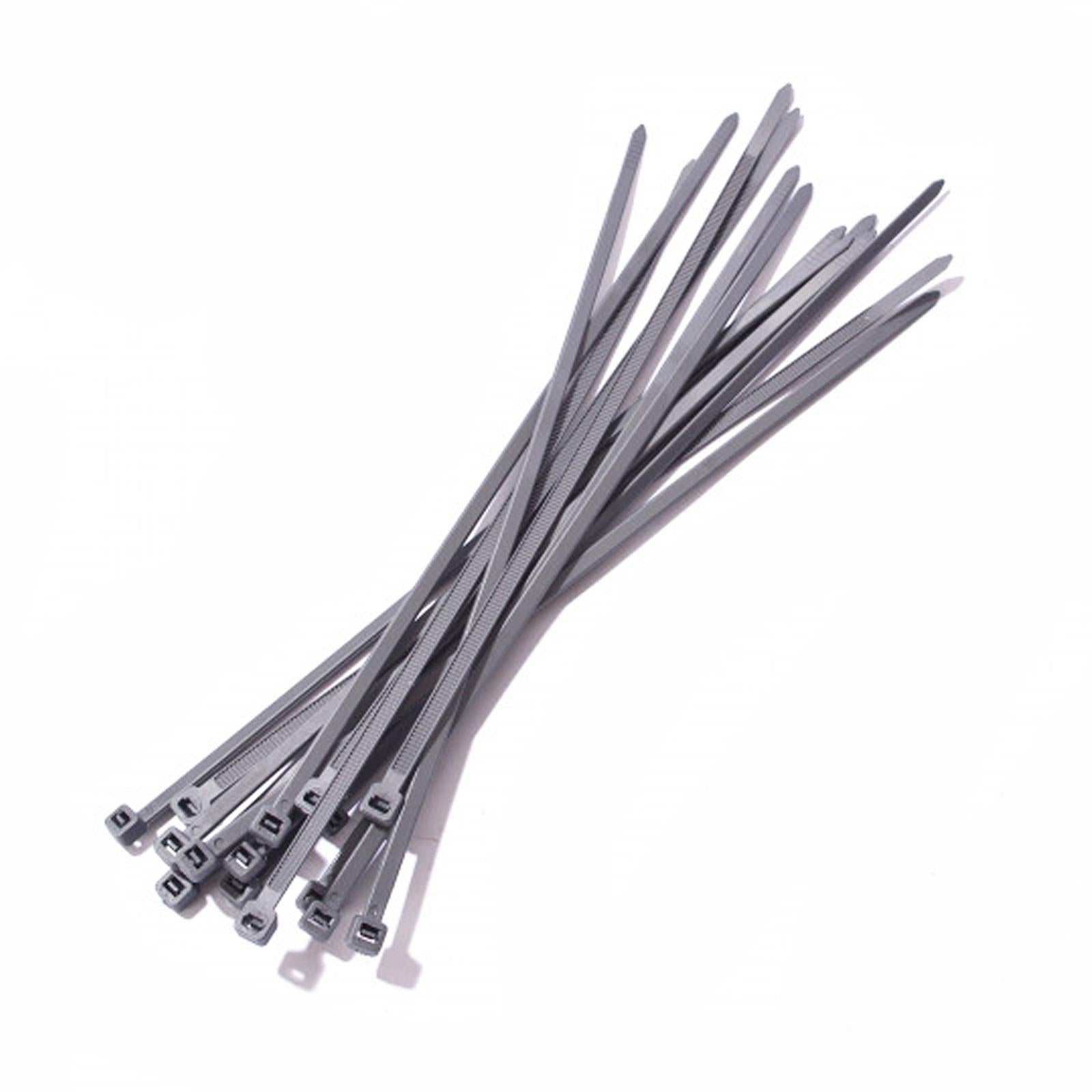 BlueSpot Cable Zip Ties 50pce Silver Nylon Wraps High Quality Strong 4.8mm X 250mm