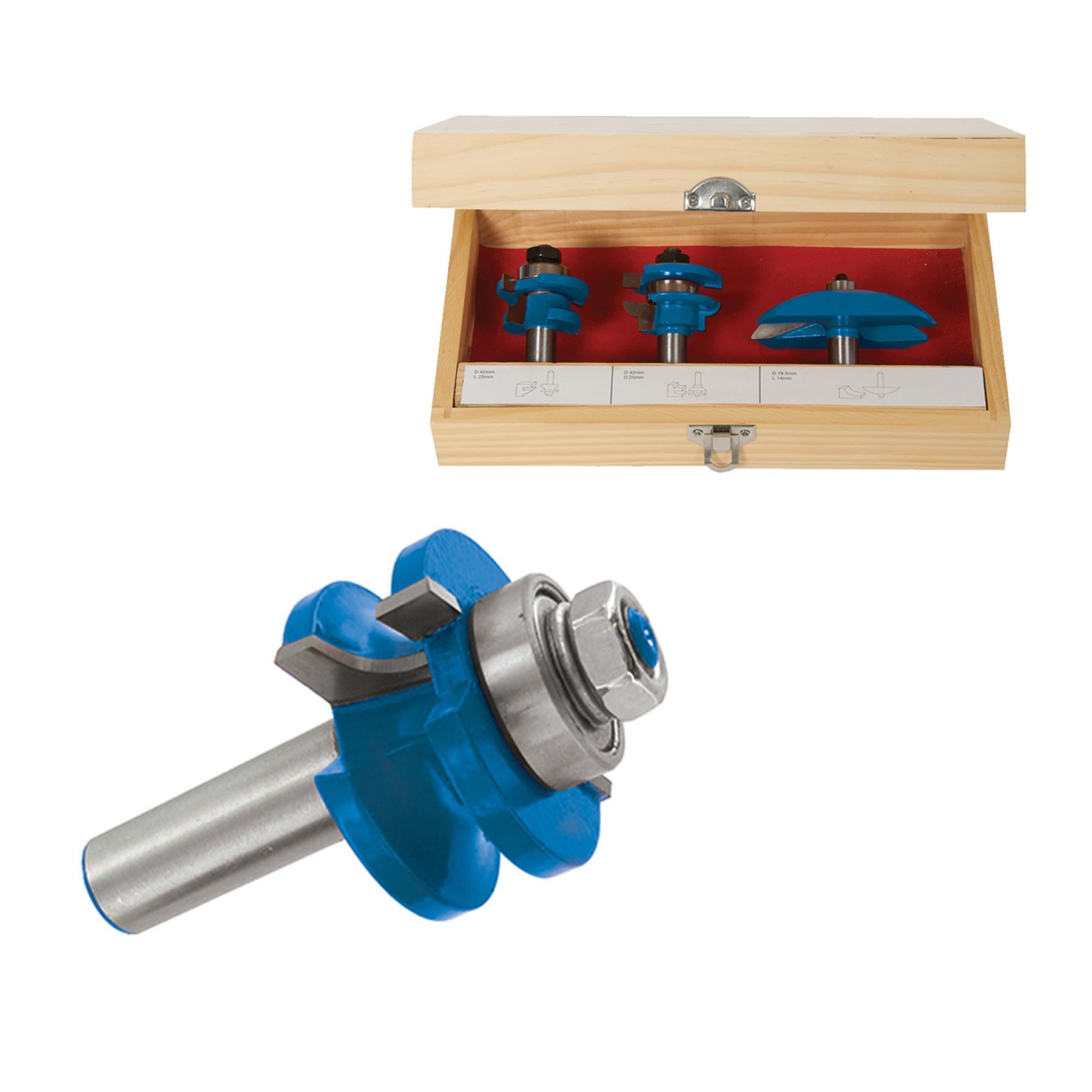 1/2" Inch Shank TCT Panel Door Bit Set 3pce Router Cutting Bits DIY Tools