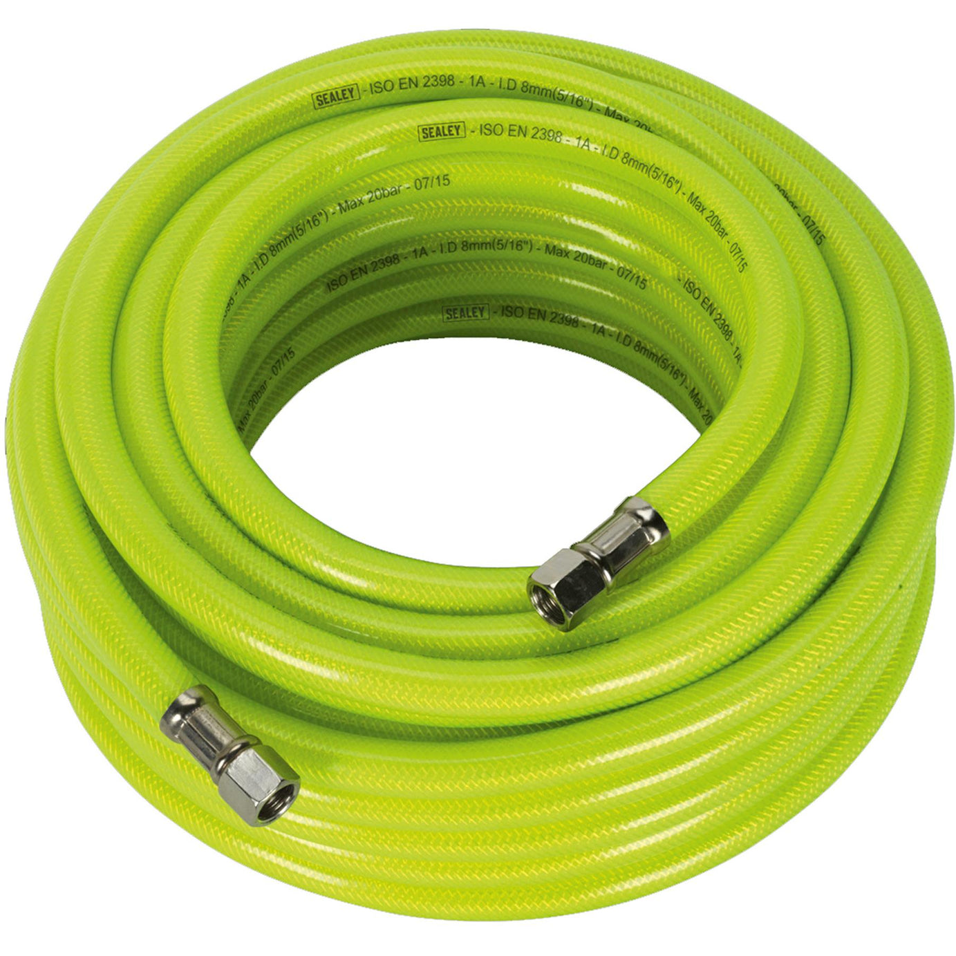 Sealey Air Hose High-Visibility 15m x �8mm with 1/4"BSP Unions