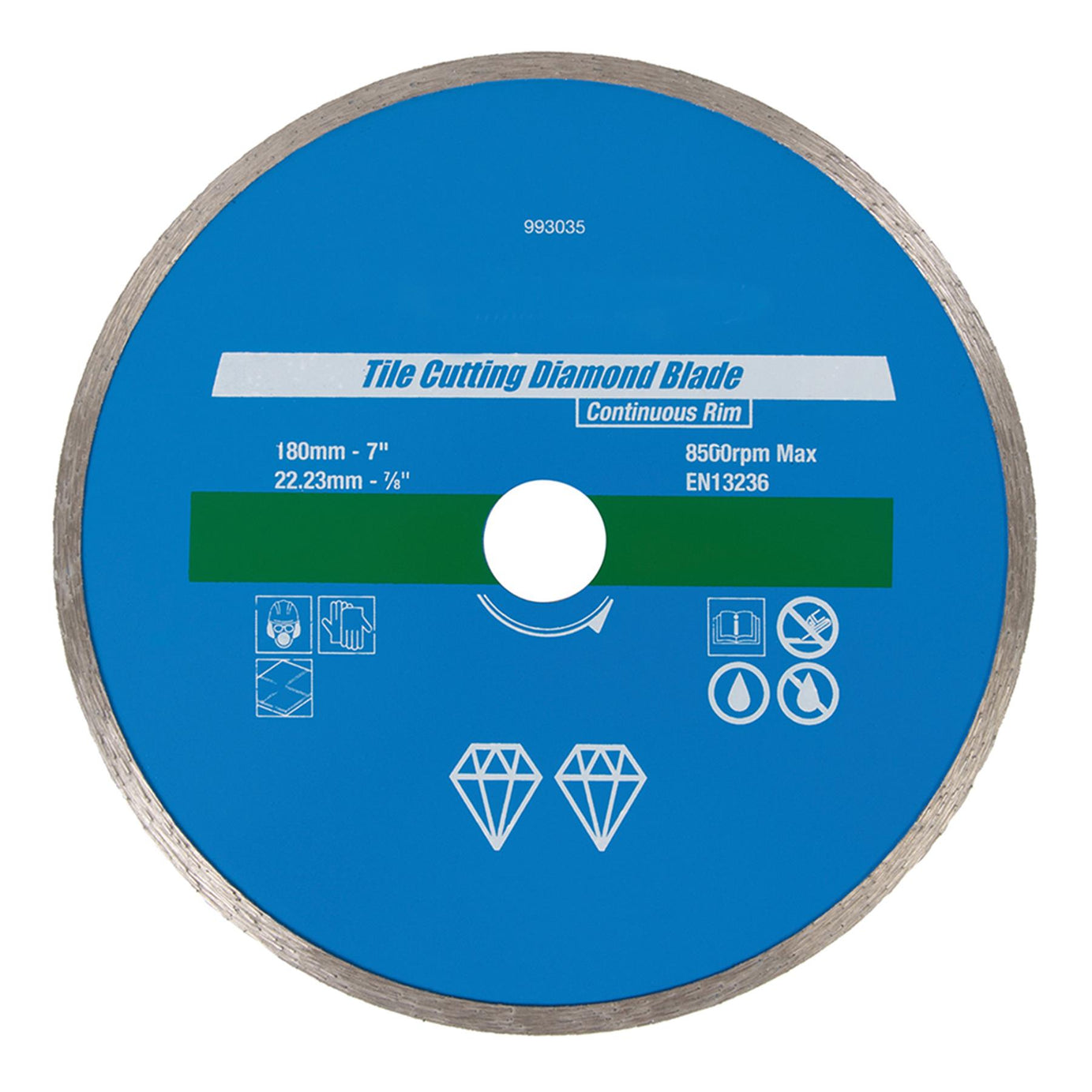 Continous Rim Tile Ceramic Cutting Diamond Blade 180 x 22.23mm Wet Or Dry Use Saw Blade