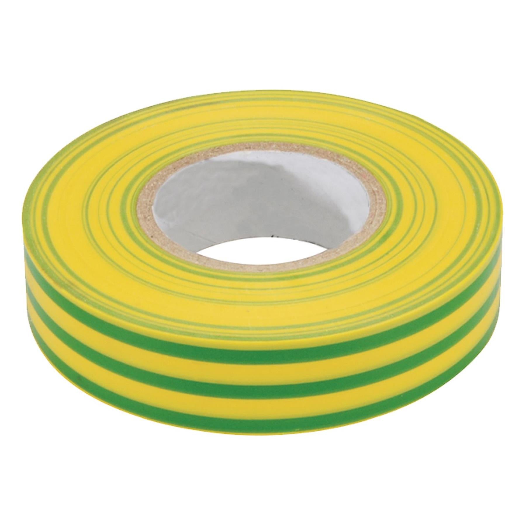 Electrical Pvc Insulation Insulating Tape 22m Flame Retardant Rolls Yellow/Green 5 Rolls