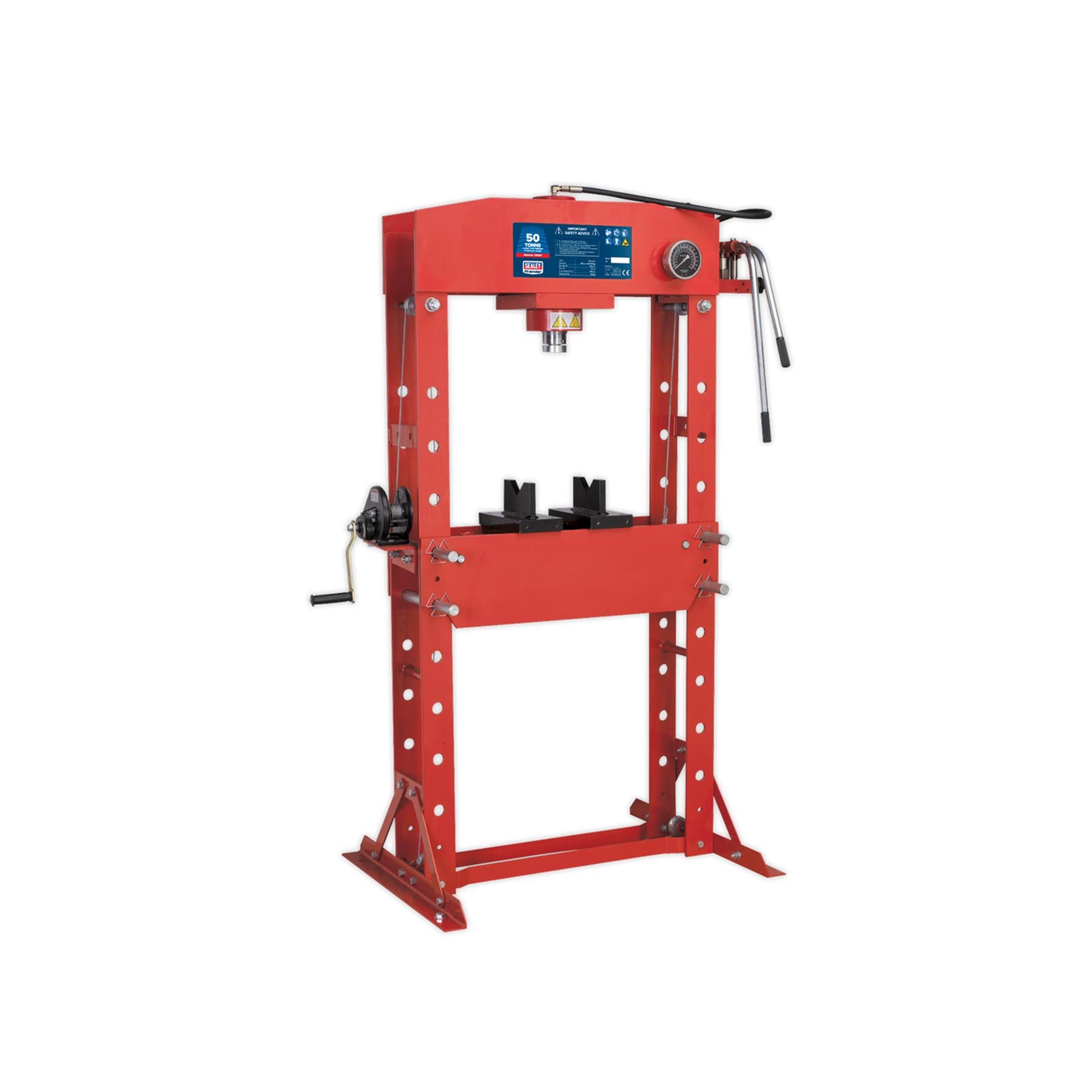 Sealey Hydraulic Press 50tonne Floor Steel Frame & Flat Pressing Plate