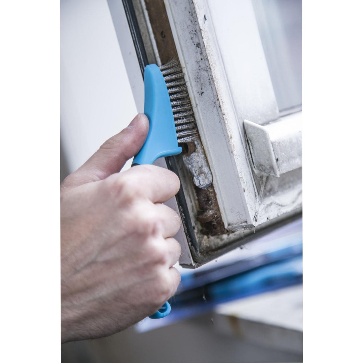 BlueSpot 3pc Soft Grip Mini Brush Set Nylon Brass Steel For Cleaning Metal Rust