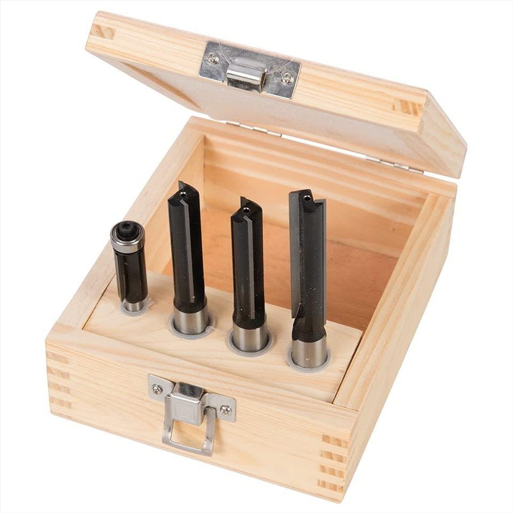 1/2" Kitchen Worktop Fitters Bit Set 4Pce Twin Flutes For Clean, Precise Cutting