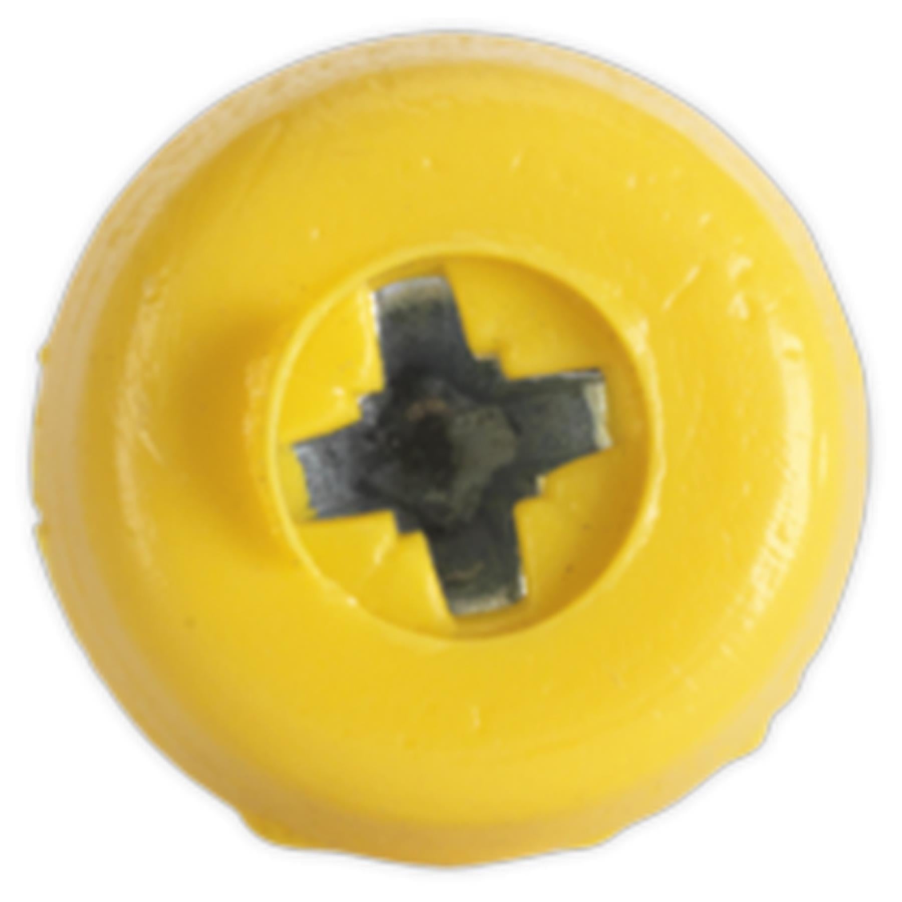 Sealey Numberplate Screw Plastic Head 4.8 x 24mm Yellow Pk of 50