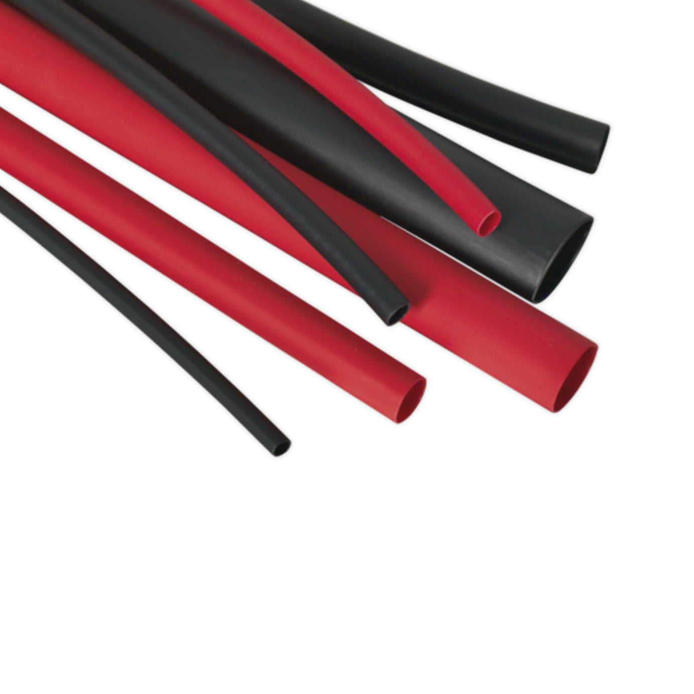 Sealey Heat Shrink Tubing Asstmt 72pc Black & Red Adh Lined 200mm