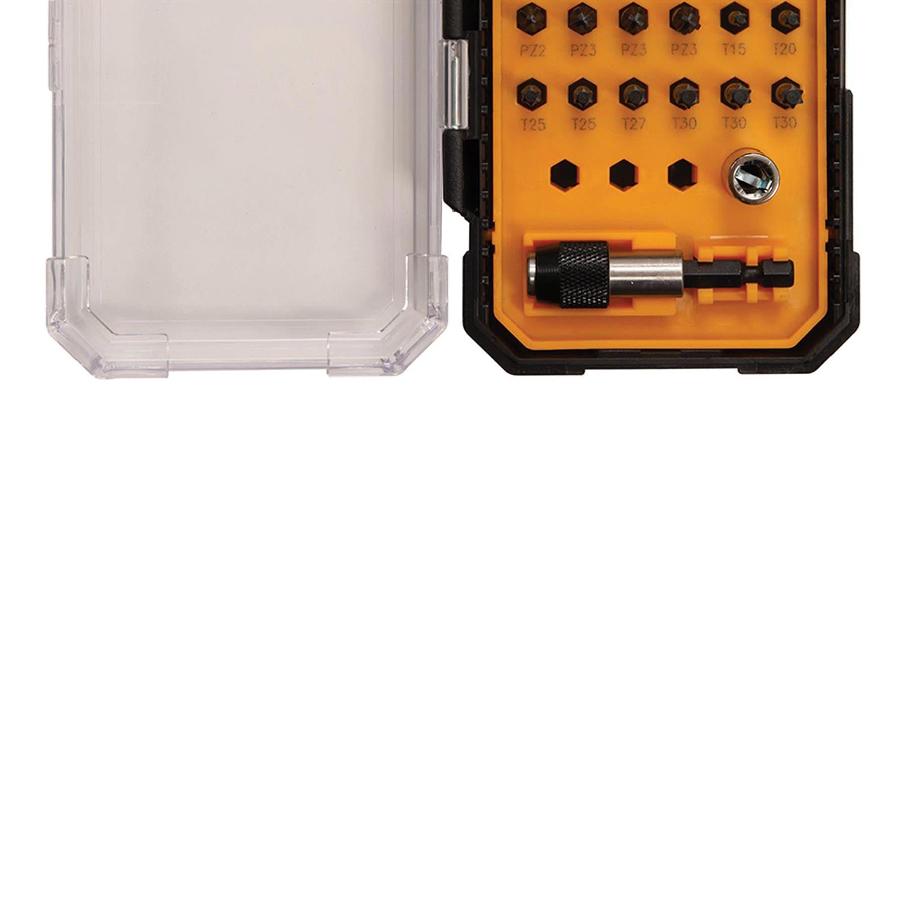 Impact Screwdriver Bits Set 32pce With 50mm Magnetic Holder And Socket Adaptor