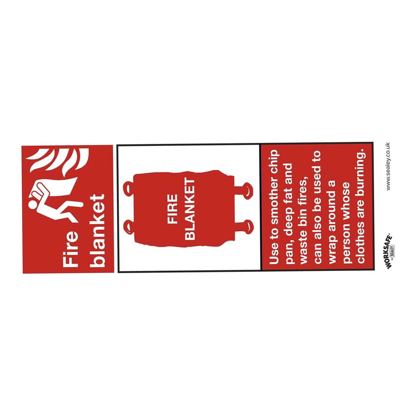 Sealey Safe Conditions Safety Sign - Fire Blanket - Rigid Plastic - Pack of 10