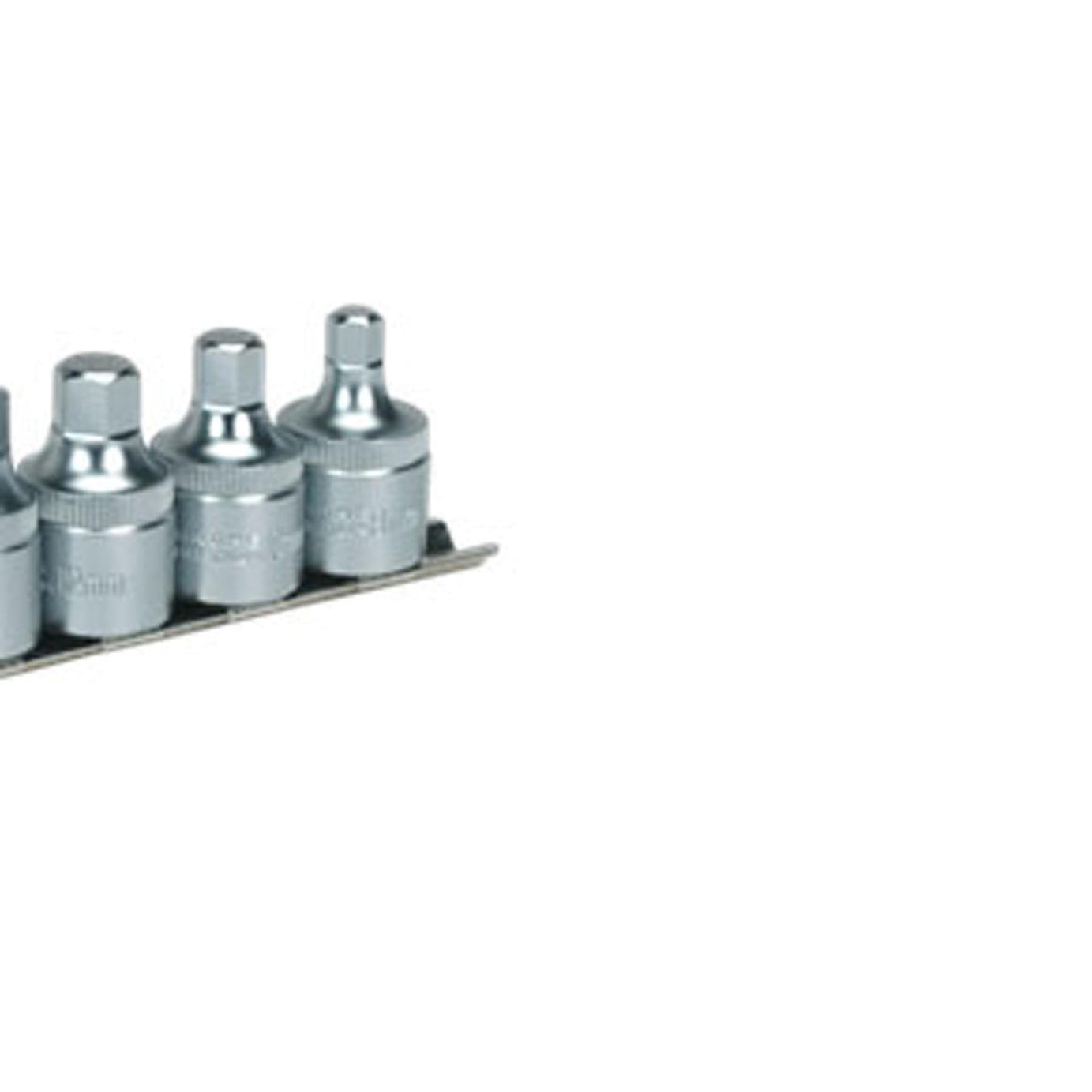 Sealey Hex Socket Bit Set with Rail 6pc Stubby 1/2"Sq Drive Metric