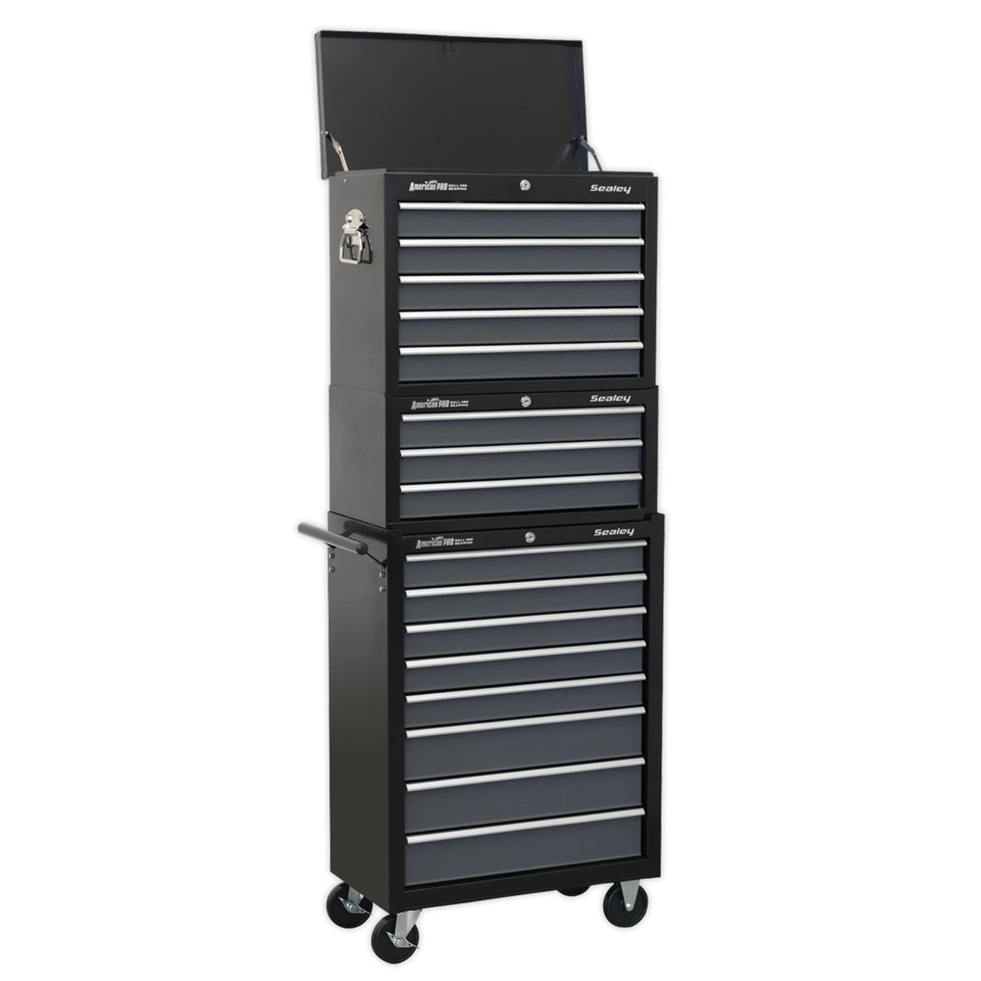 Sealey Tool Chest Combination 16 Drawer with Ball-Bearing Slides - Black/Grey