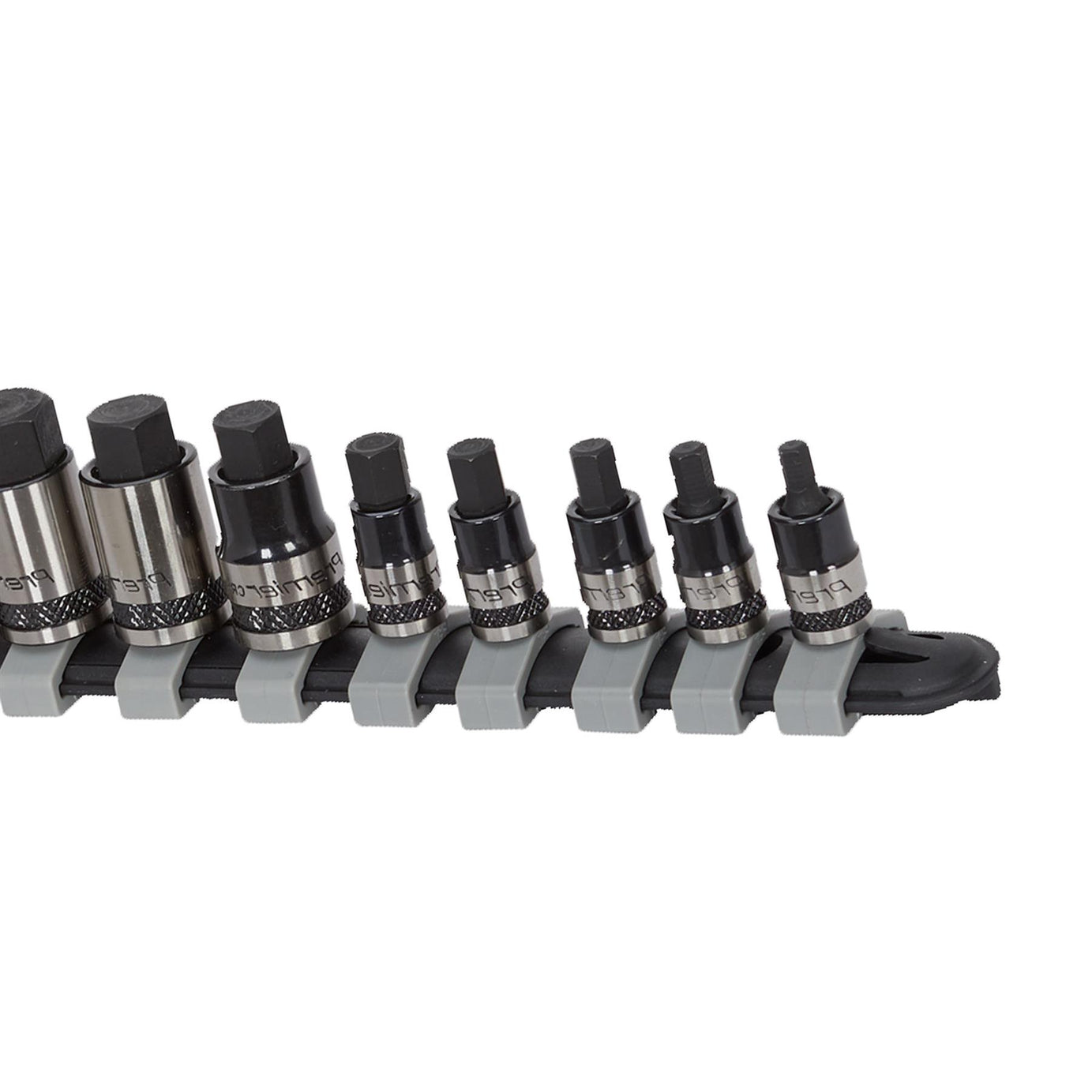 Sealey Hex Socket Bit Set 10pc Stubby 1/4",3/8",1/2"Sq Dr Black