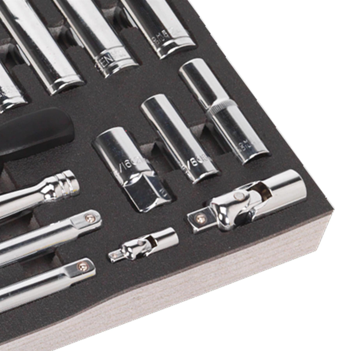 Sealey Tool Tray with Socket Set 62pc 1/4" & 1/2"Sq Drive Metric