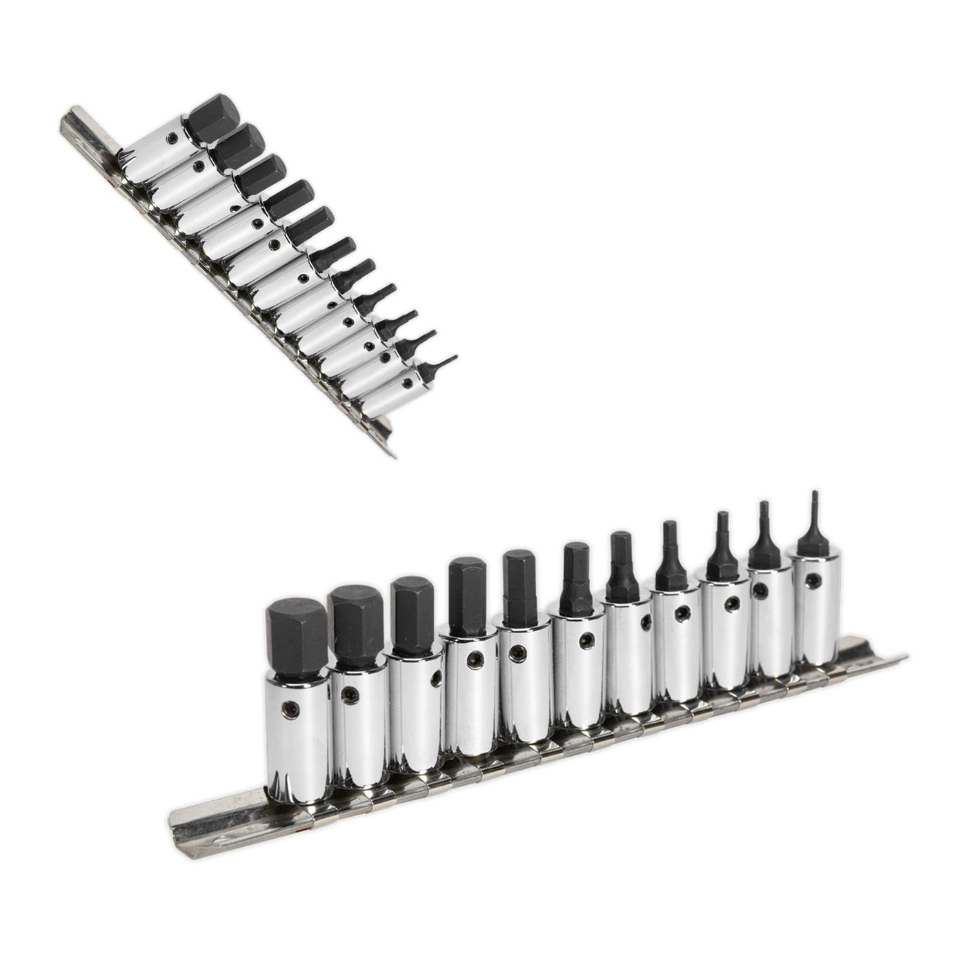 Sealey Hex Socket Bit Set 11pc 1/4"Sq Drive Metric