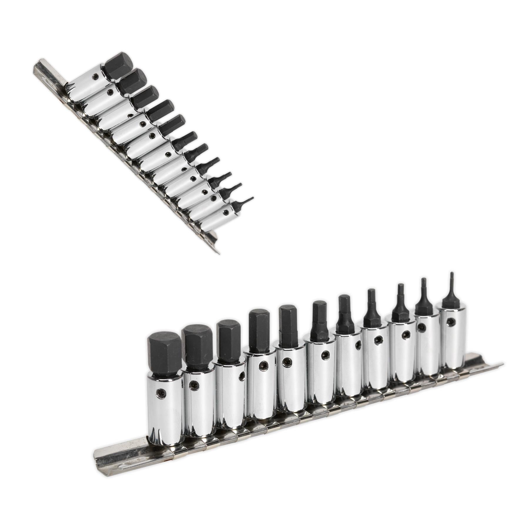 Sealey Hex Socket Bit Set 11pc 1/4"Sq Drive Metric