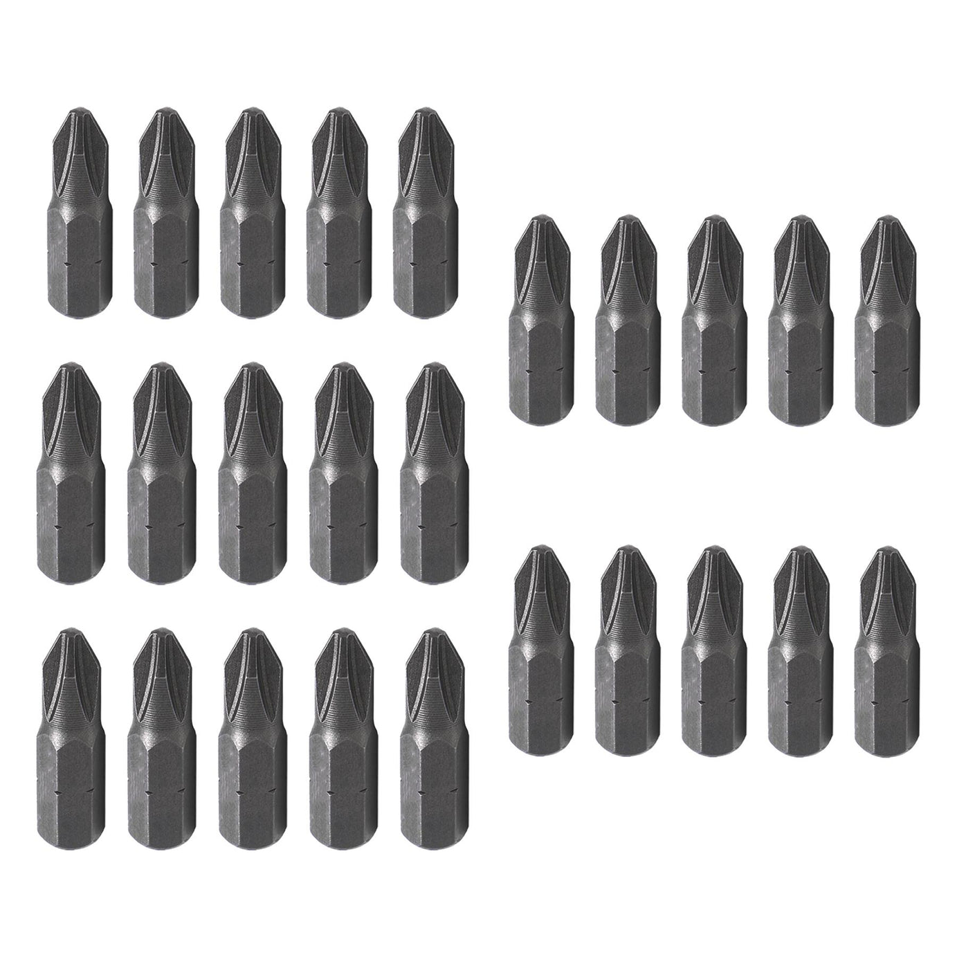 PH2 Phillips Screwdriver Bits CRV Chrome Vanadium Steel 1/4" Hex Drive 25Pcs