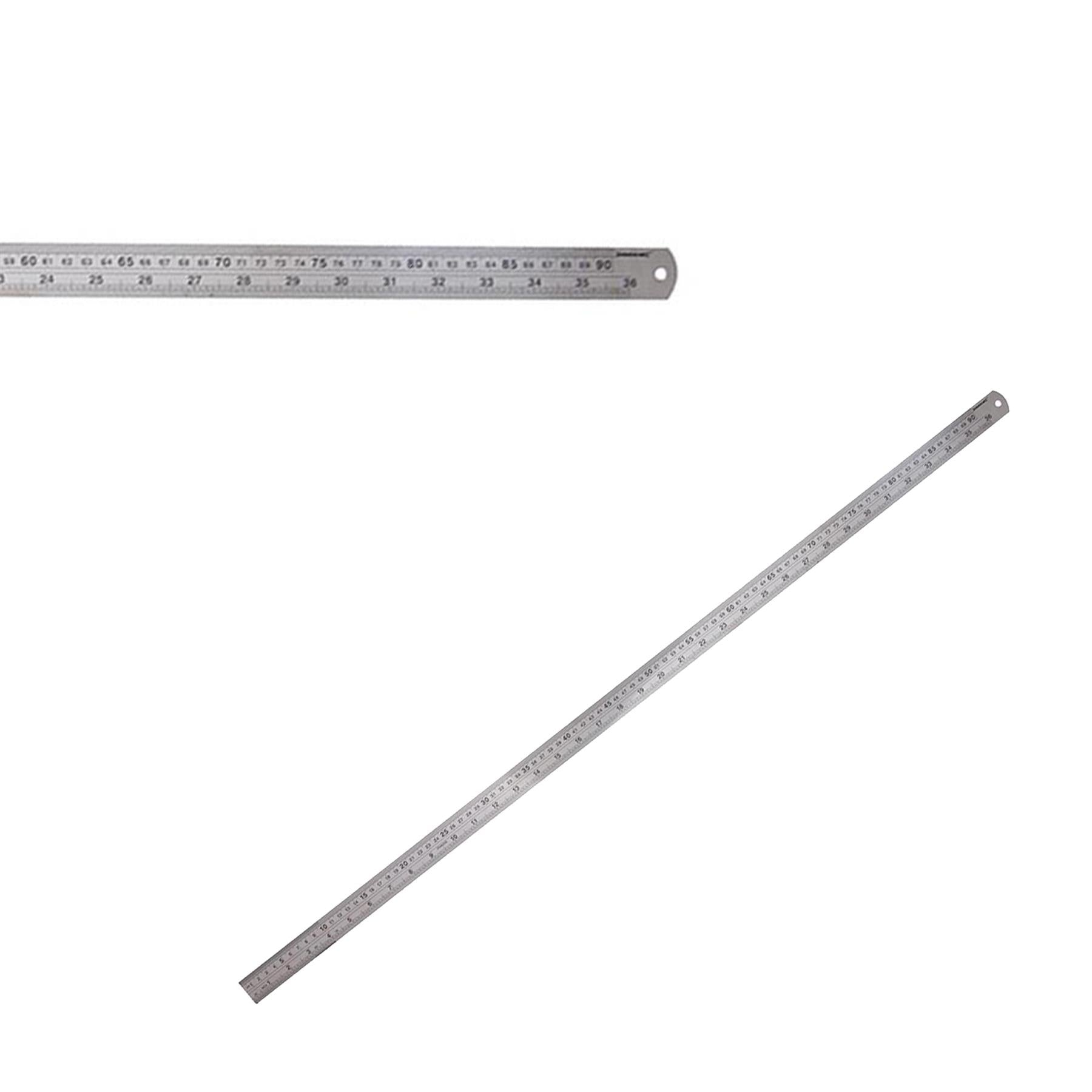 36" 90cm 900mm Stainless Steel Ruler Metal Rule Metric Imperial