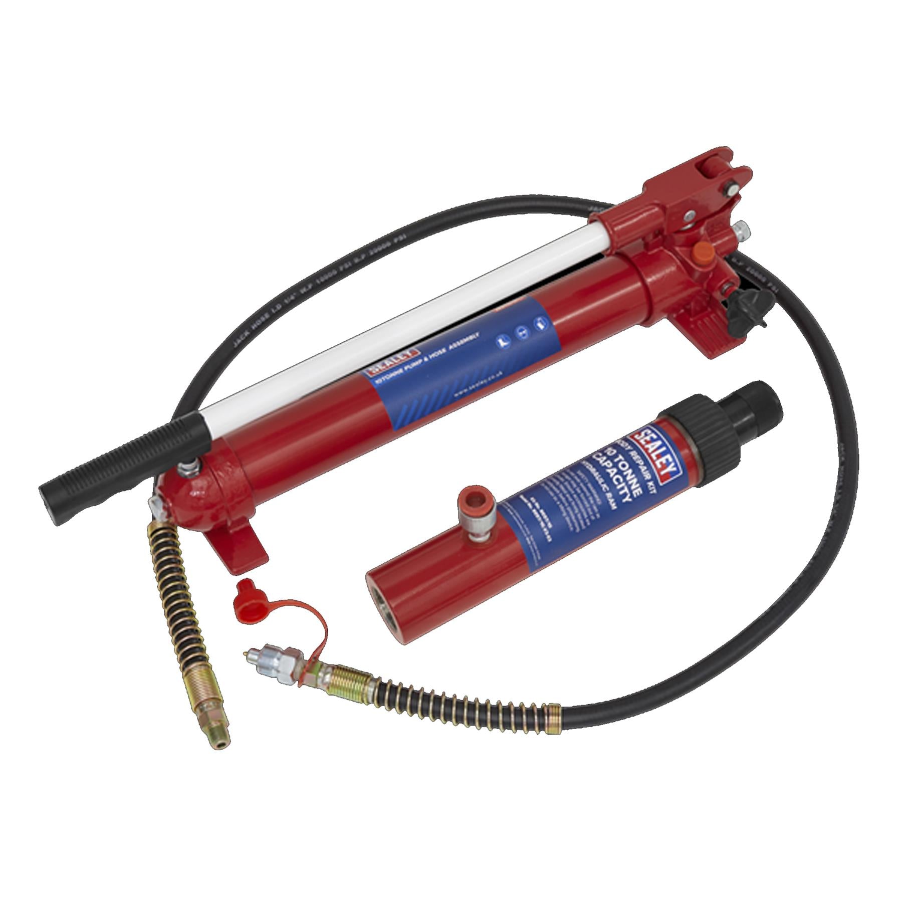 Sealey Push Ram with Pump & Hose Assembly - 10tonne