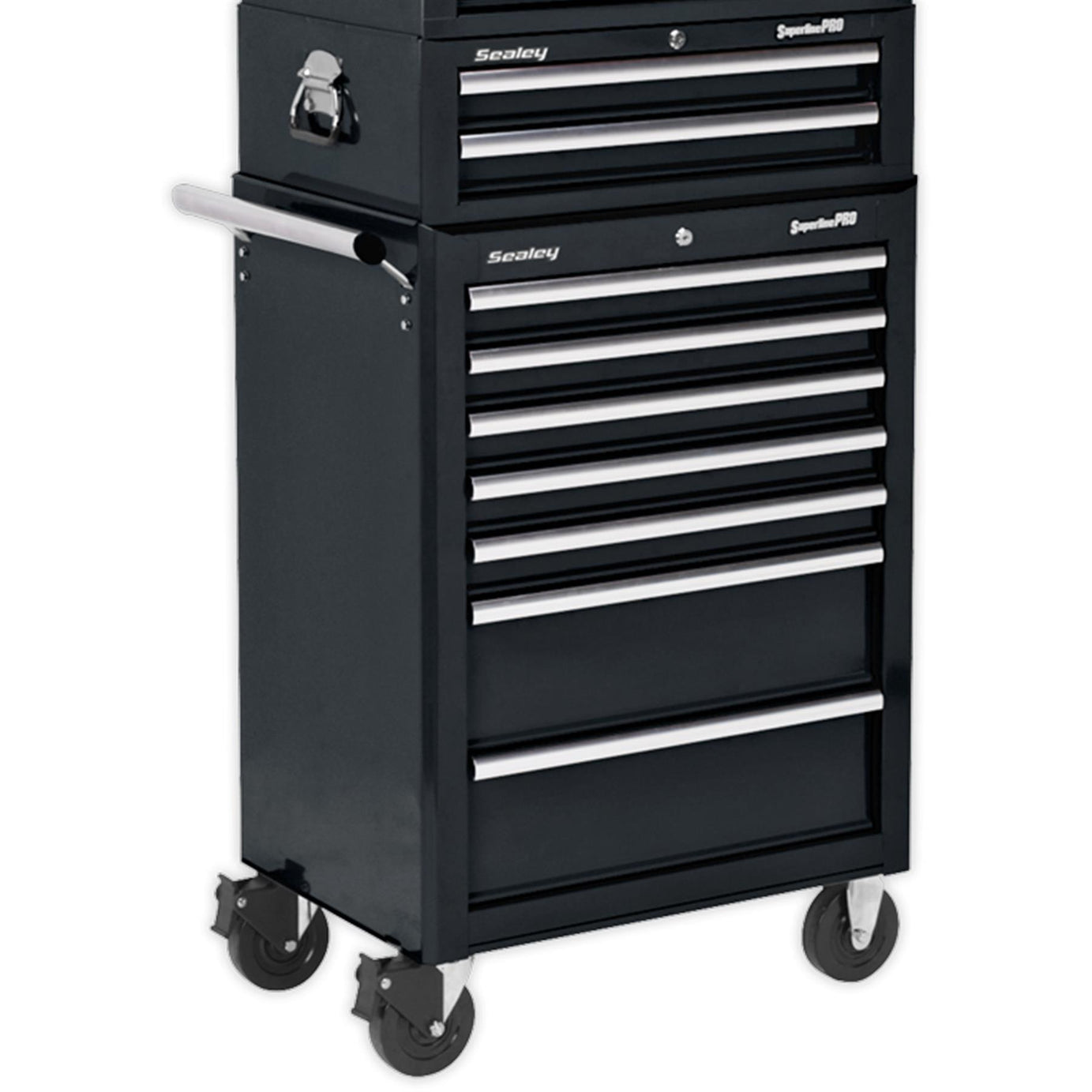 Sealey Topchest, Mid-Box & Rollcab Combination 14 Drawer - Black