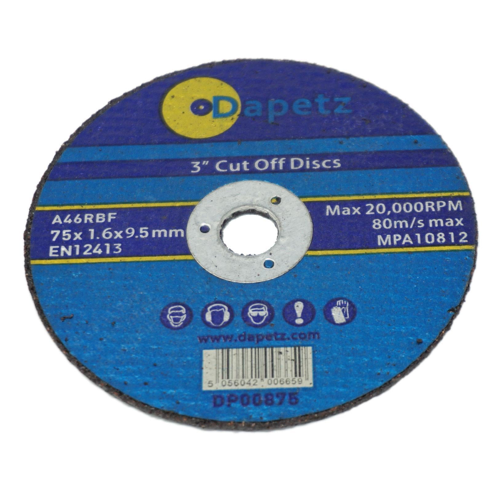 30 Pack 75mm X 1.6mm Metal Cutting Cut Off Discs 9.5mm Bore High Quality