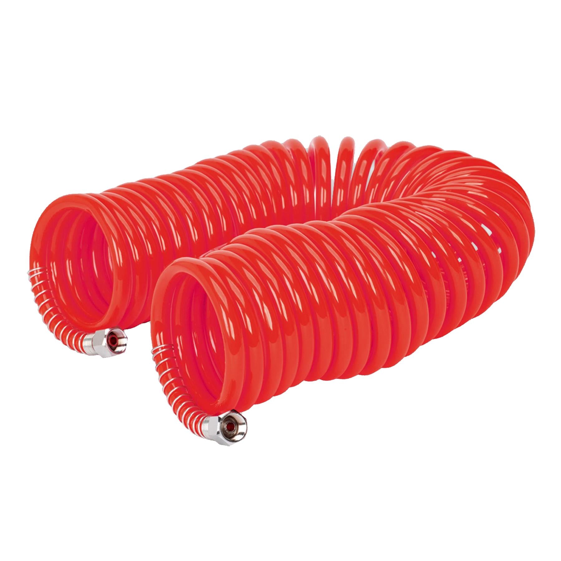 Sealey PU 10m x Ø6mm Coiled Air Hose Polyurethane Recoil with 1/4"BSP Unions
