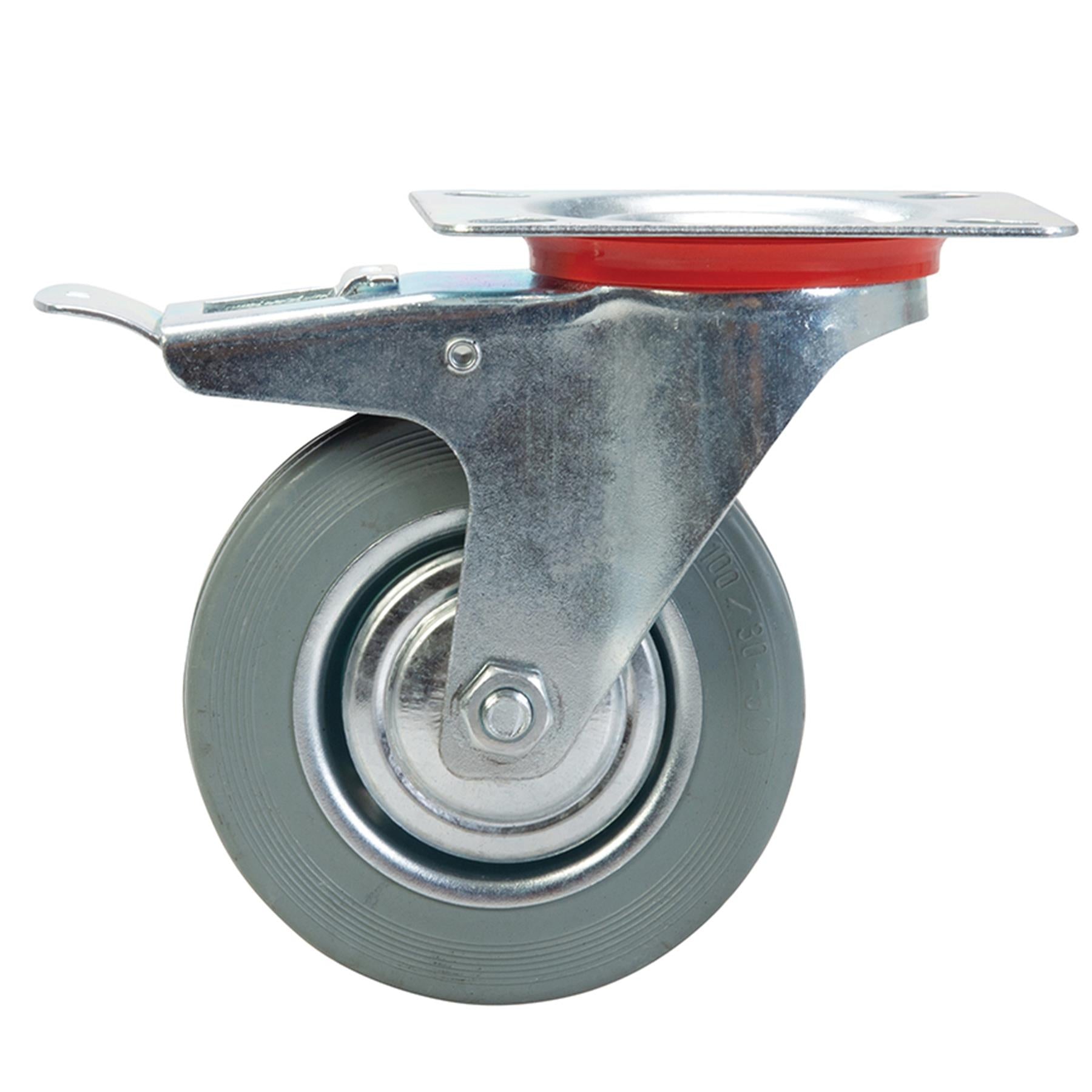 Heavy Duty Swivel Rubber Castor Caster Wheels Cart Wheel 100mm