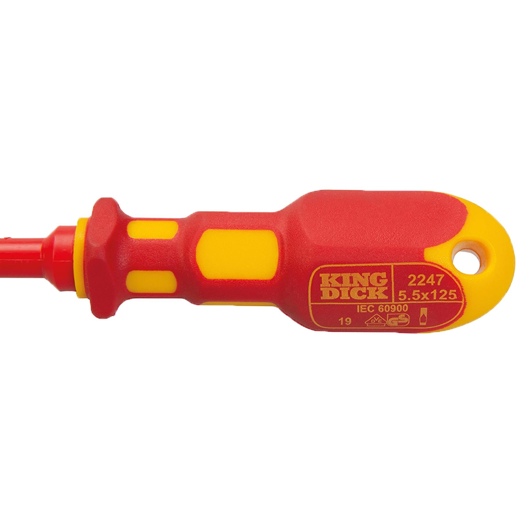 King Dick 5.5 X 125mm Vde Screwdriver Slotted British Made Comfort Grip