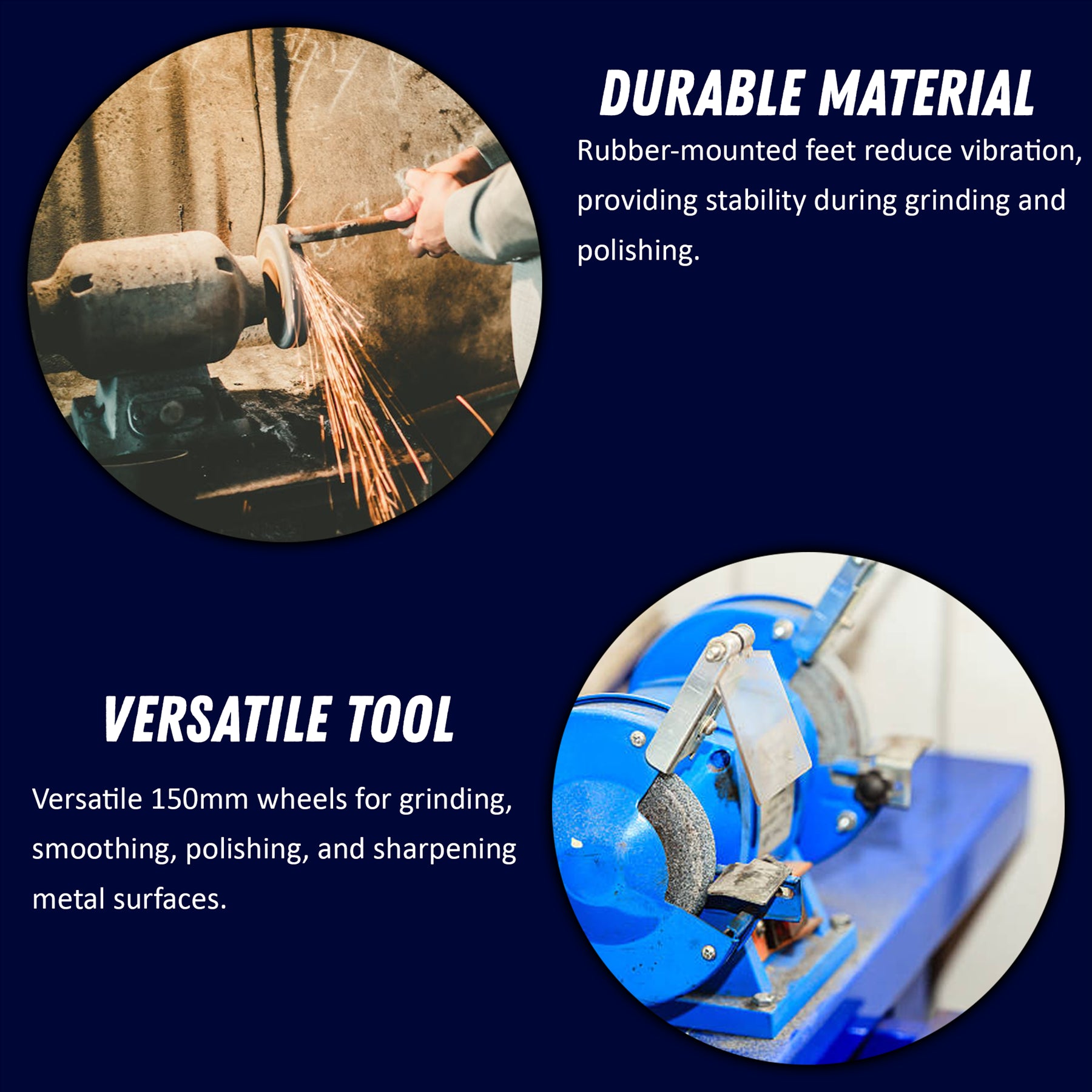 Worktop Bench Grinder 150mm 150W Power Tools Top Polish 3Y Guarantee