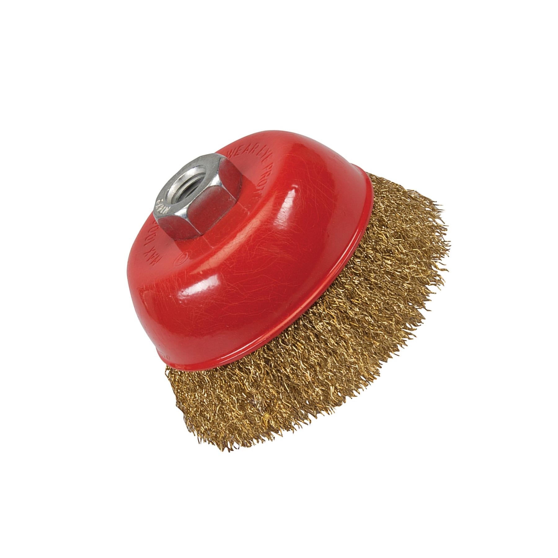 Brassed Steel Crimp Cup 100mm Wire Brush M14 Rust Removal Professional Tool