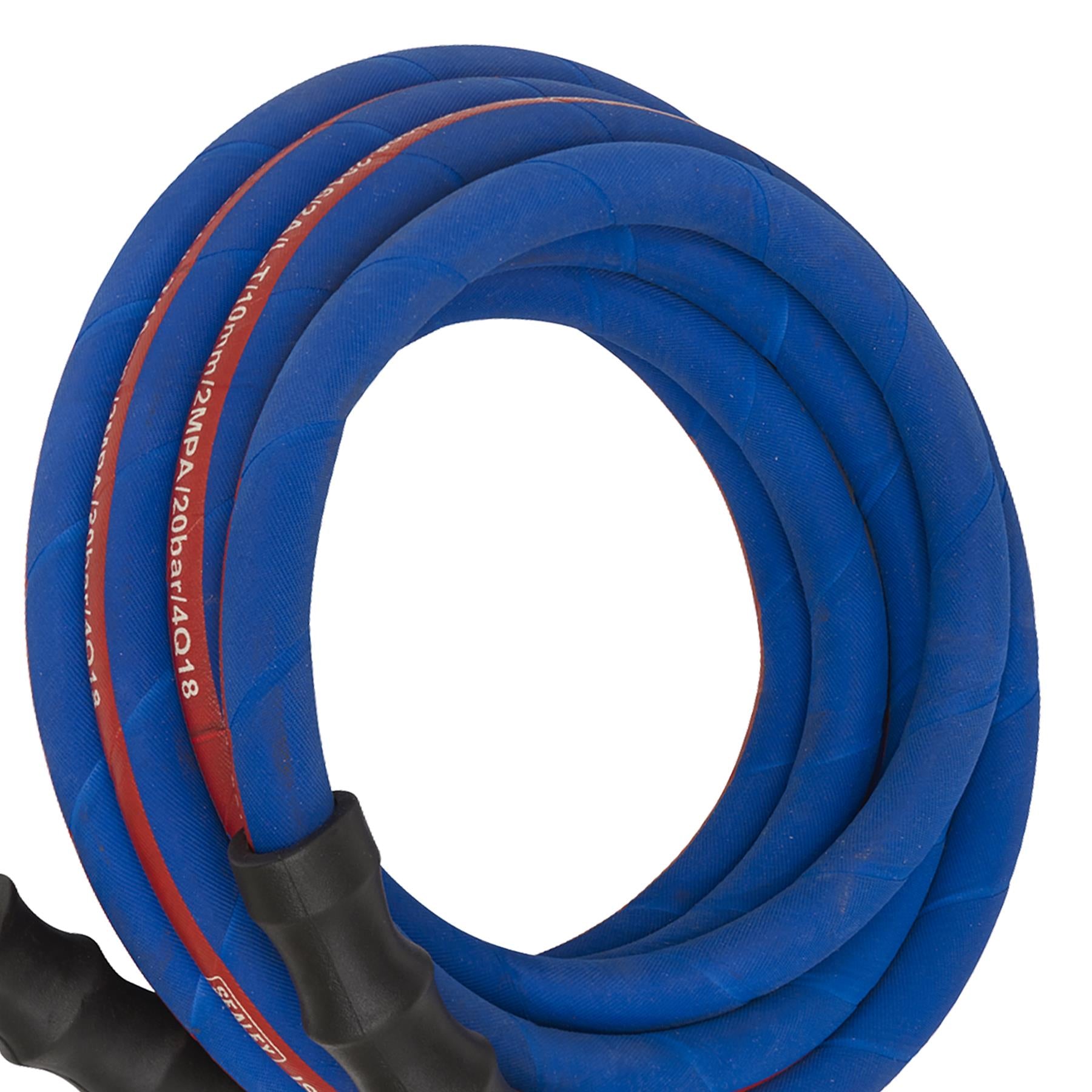 Sealey Air Hose 5m x 10mm with 1/4"BSP Unions Extra-Heavy-Duty