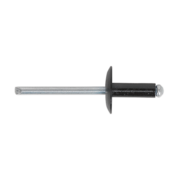 Sealey Aluminium Rivet Black Large Flange 3.2 x 10mm Pack of 200