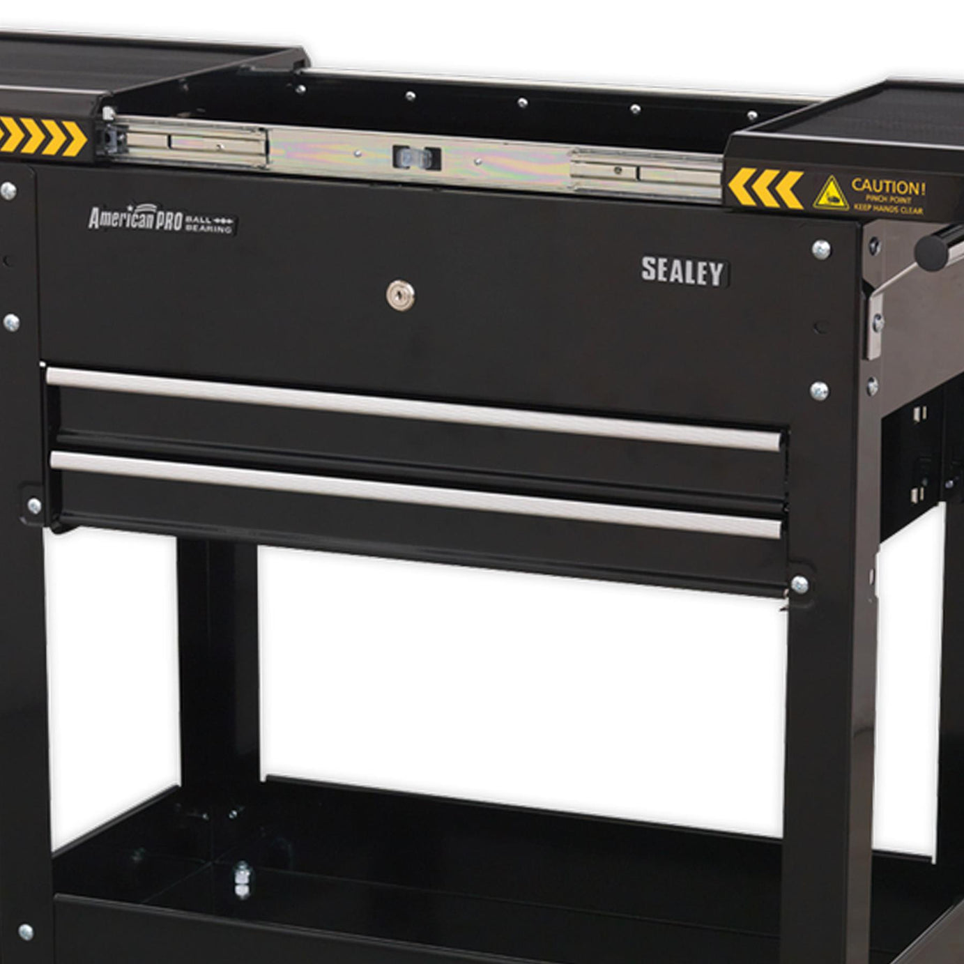 Sealey Mobile Tool & Parts Trolley - Black  Fitted with four wheels,