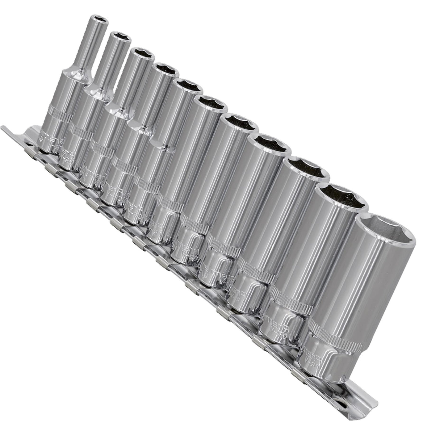 Sealey Socket Set 11pc 1/4"Sq Drive Deep WallDrive Imperial