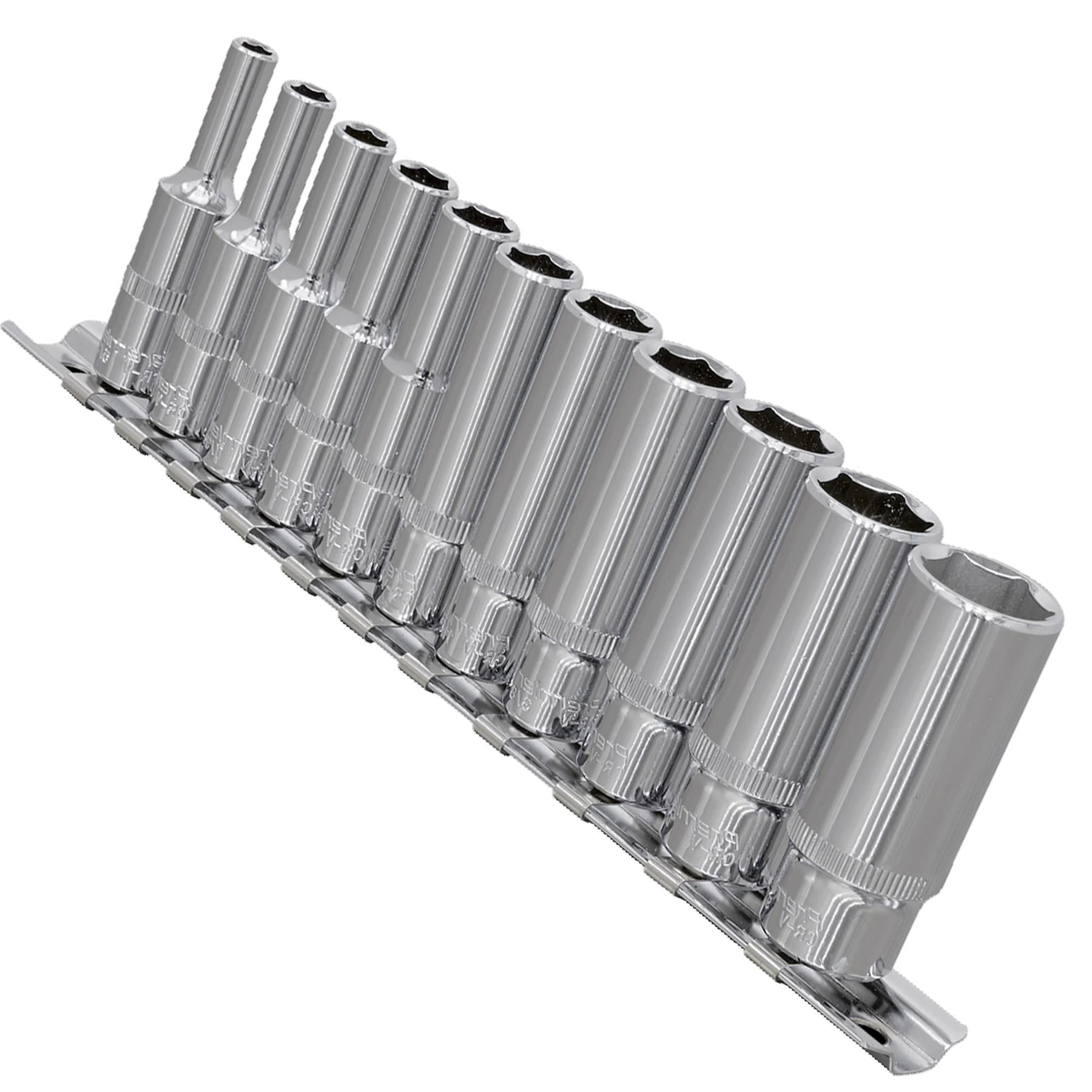 Sealey Socket Set 11pc 1/4"Sq Drive Deep WallDrive Imperial