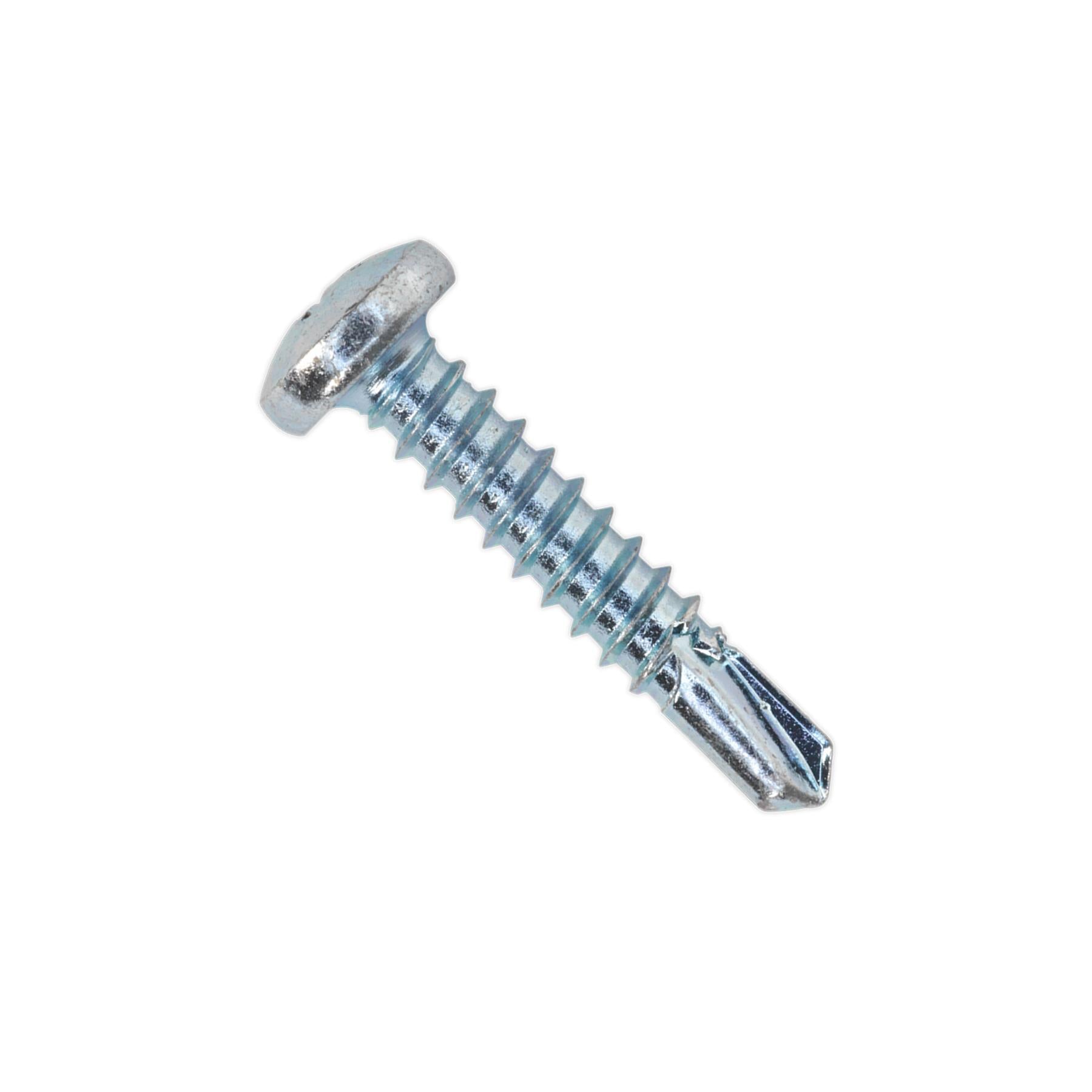 Sealey Self Drill Screw 4.8x25mm Pan Head Phillips Zinc Pk of 100