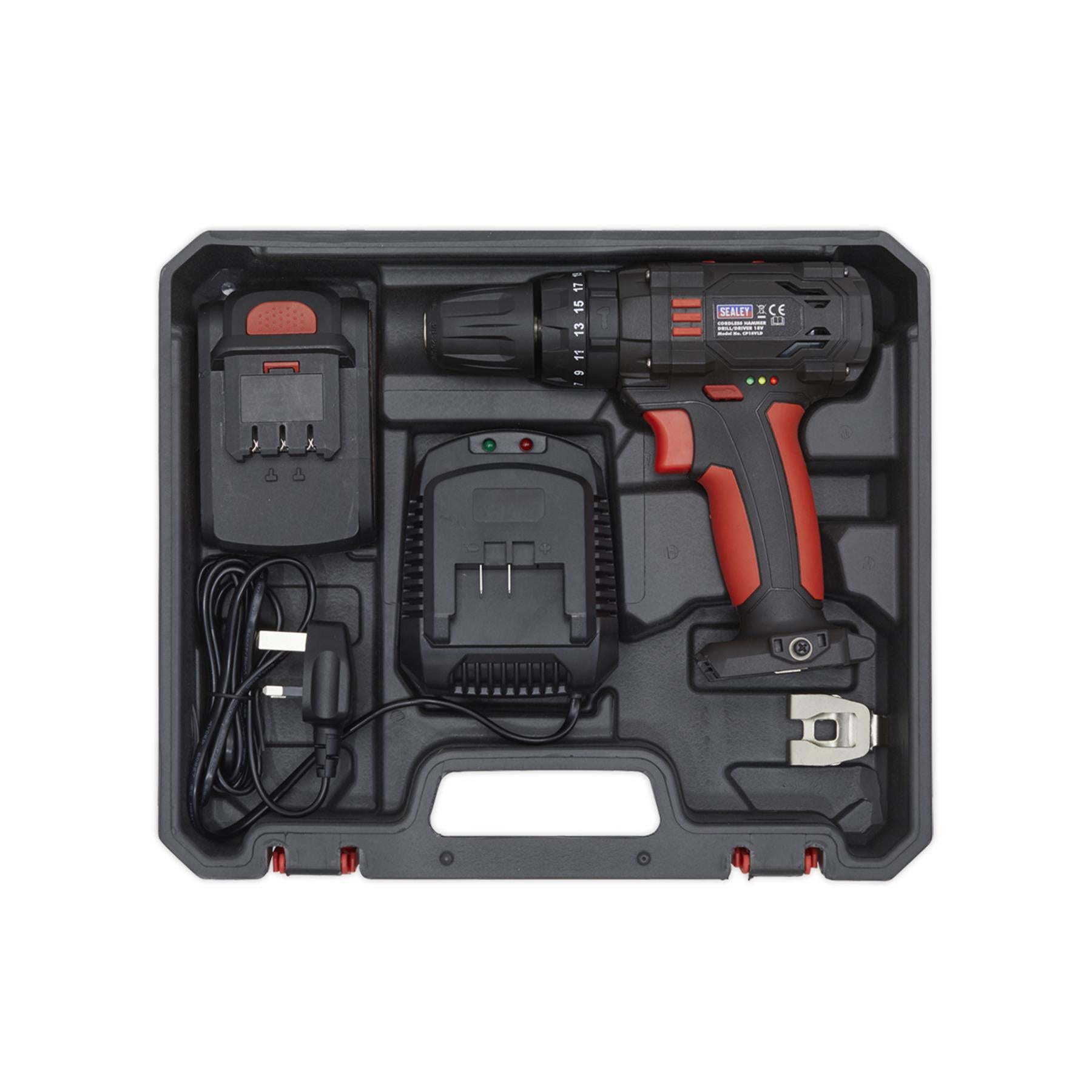 Sealey 18V Cordless Hammer Impact 1.5Ah Lithium-ion 2-Speed Fast Charger