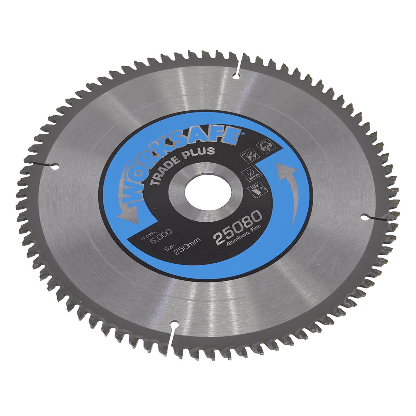 Sealey 25080/Ali 80tpu 250 x 30mm Aluminium Circular Saw Steel Cutting Blade