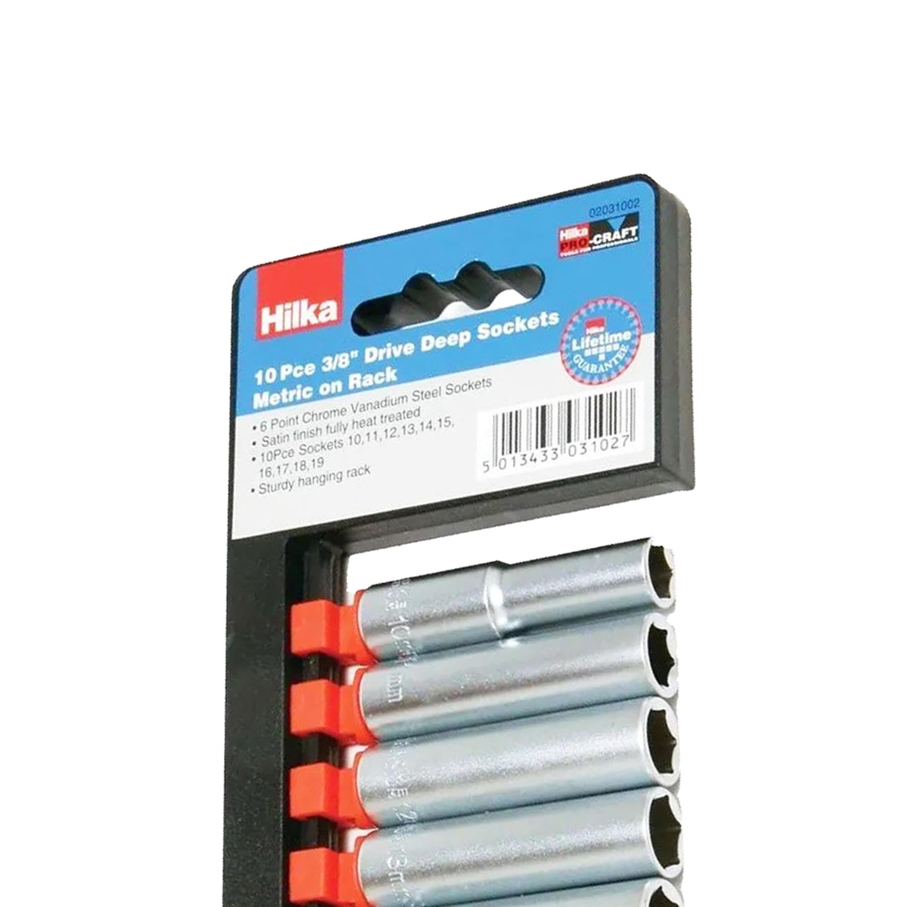 DEEP SOCKET Set 3/8" drive Deep Sockets in Metric 10-19mm Long reach Sockets