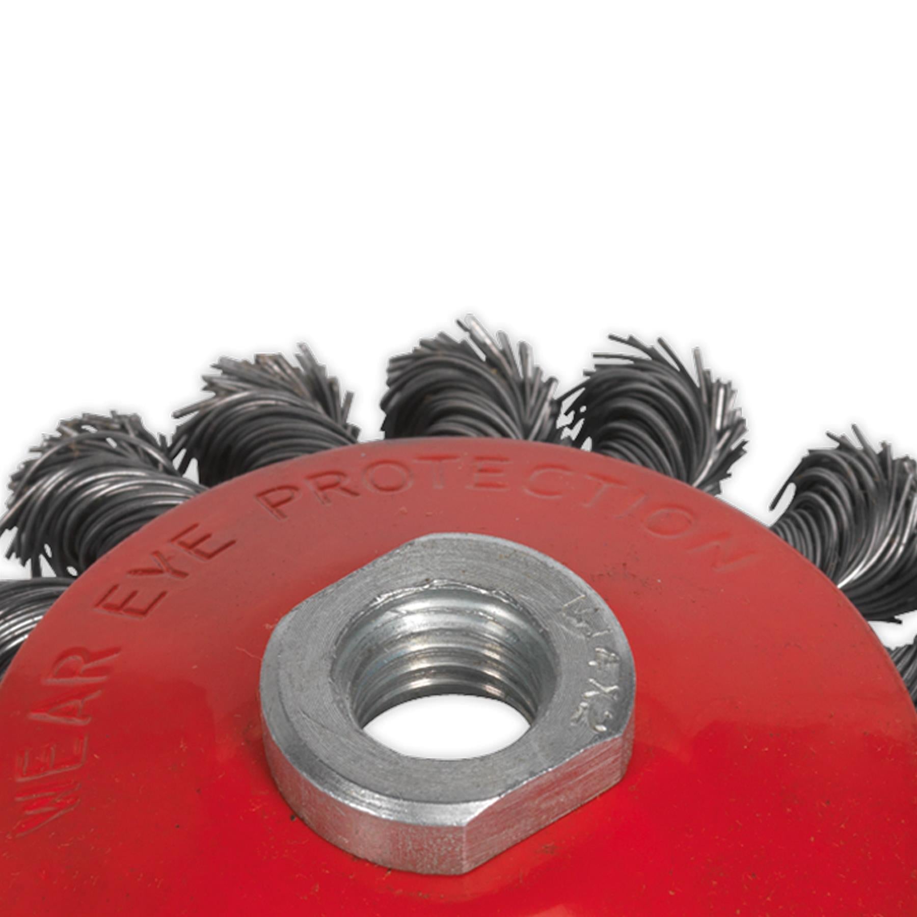 Sealey Conical Wire Brush 100mm M14 x 2mm
