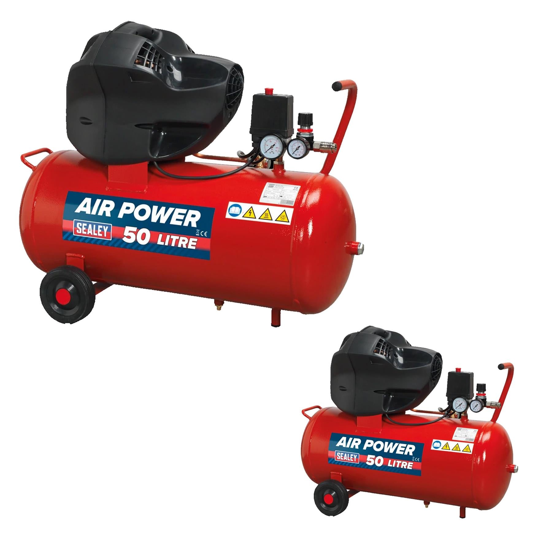 Sealey Compressor 50L V-Twin Direct Drive 3hp Oil Free