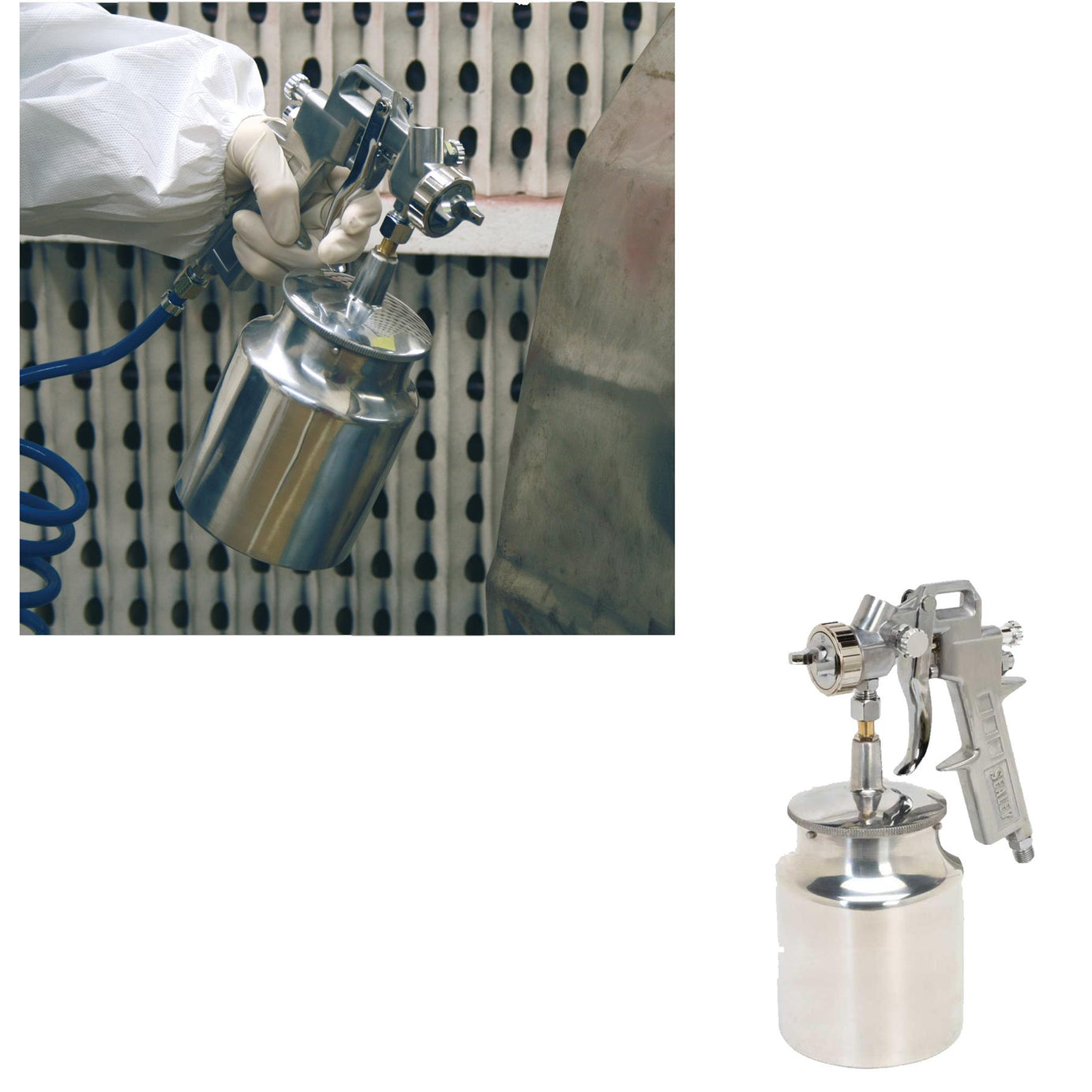 Sealey Spray Gun Suction Feed General Purpose 1.5mm Set-Up