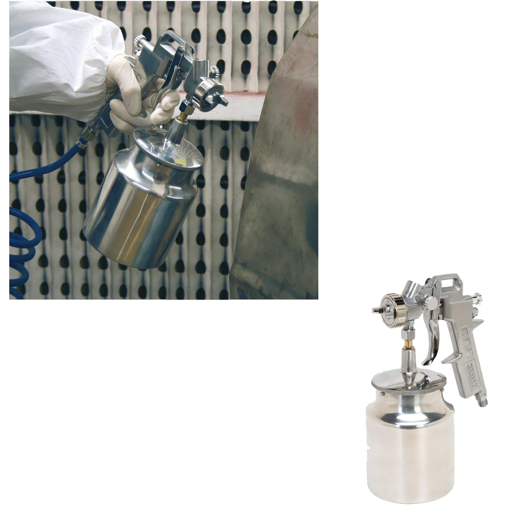 Sealey Spray Gun Suction Feed General Purpose 1.5mm Set-Up