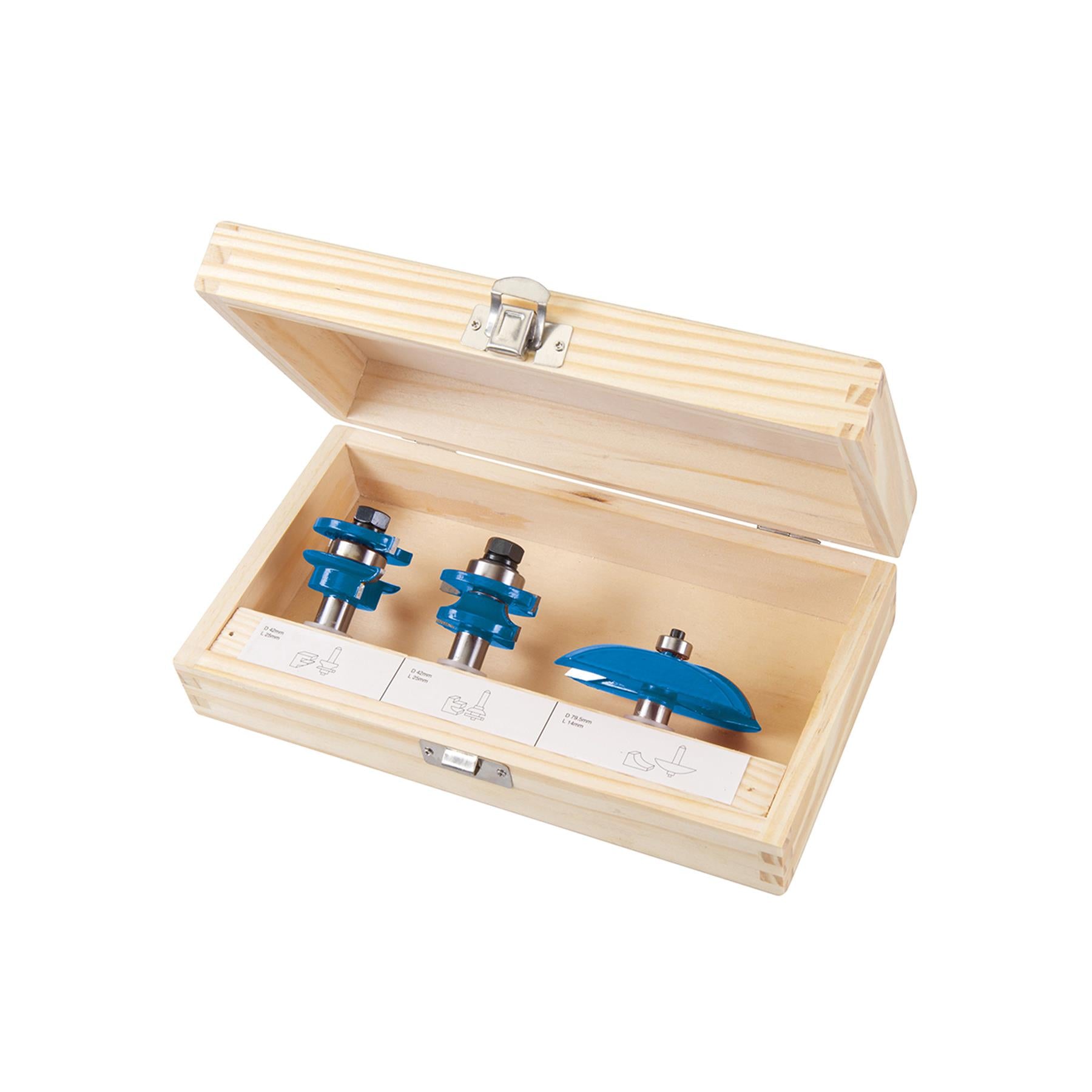 1/2" Inch Shank TCT Panel Door Bit Set 3pce Router Cutting Bits DIY Tools