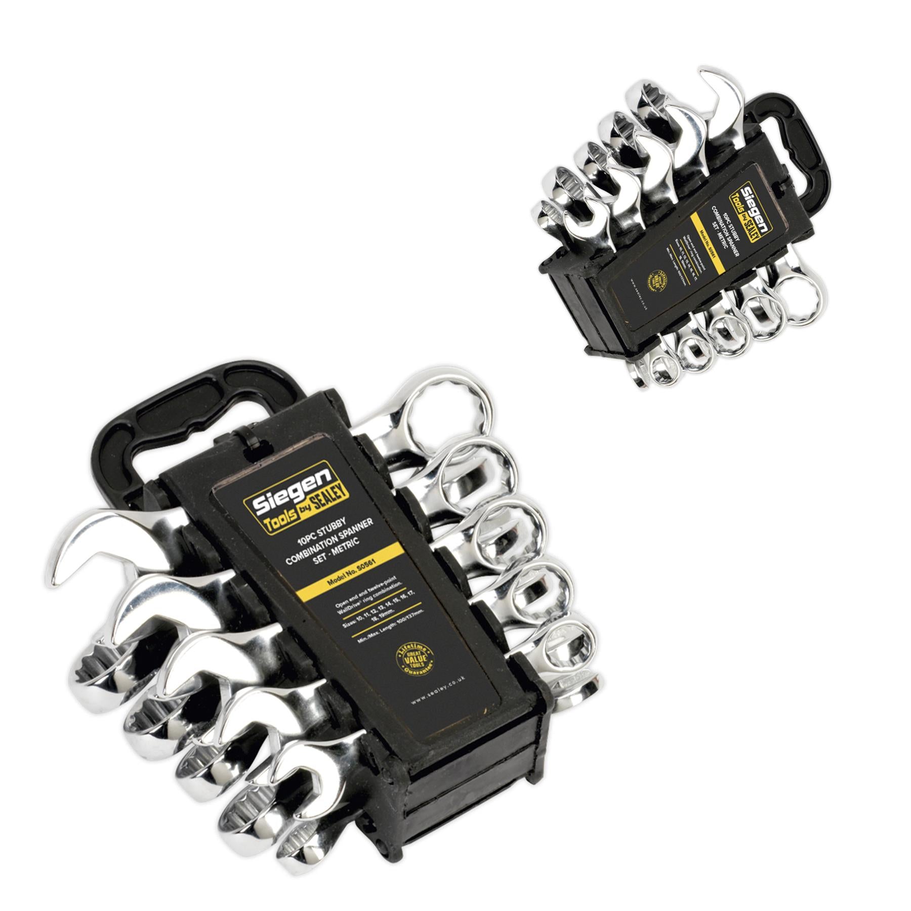 Sealey Combination Spanner Set 10pc Stubby Metric