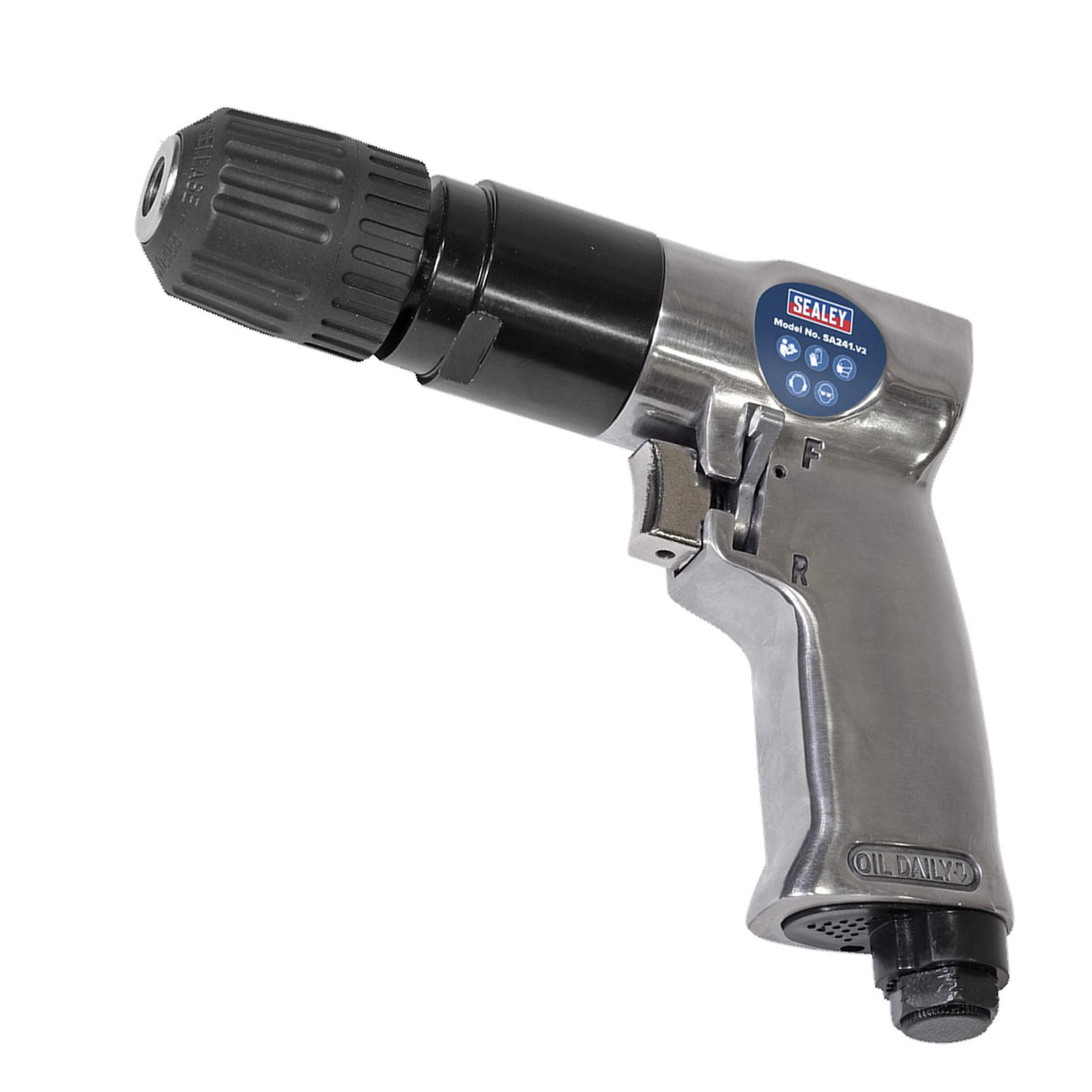 Sealey Air Drill Ø10mm Reversible with Keyless Chuck