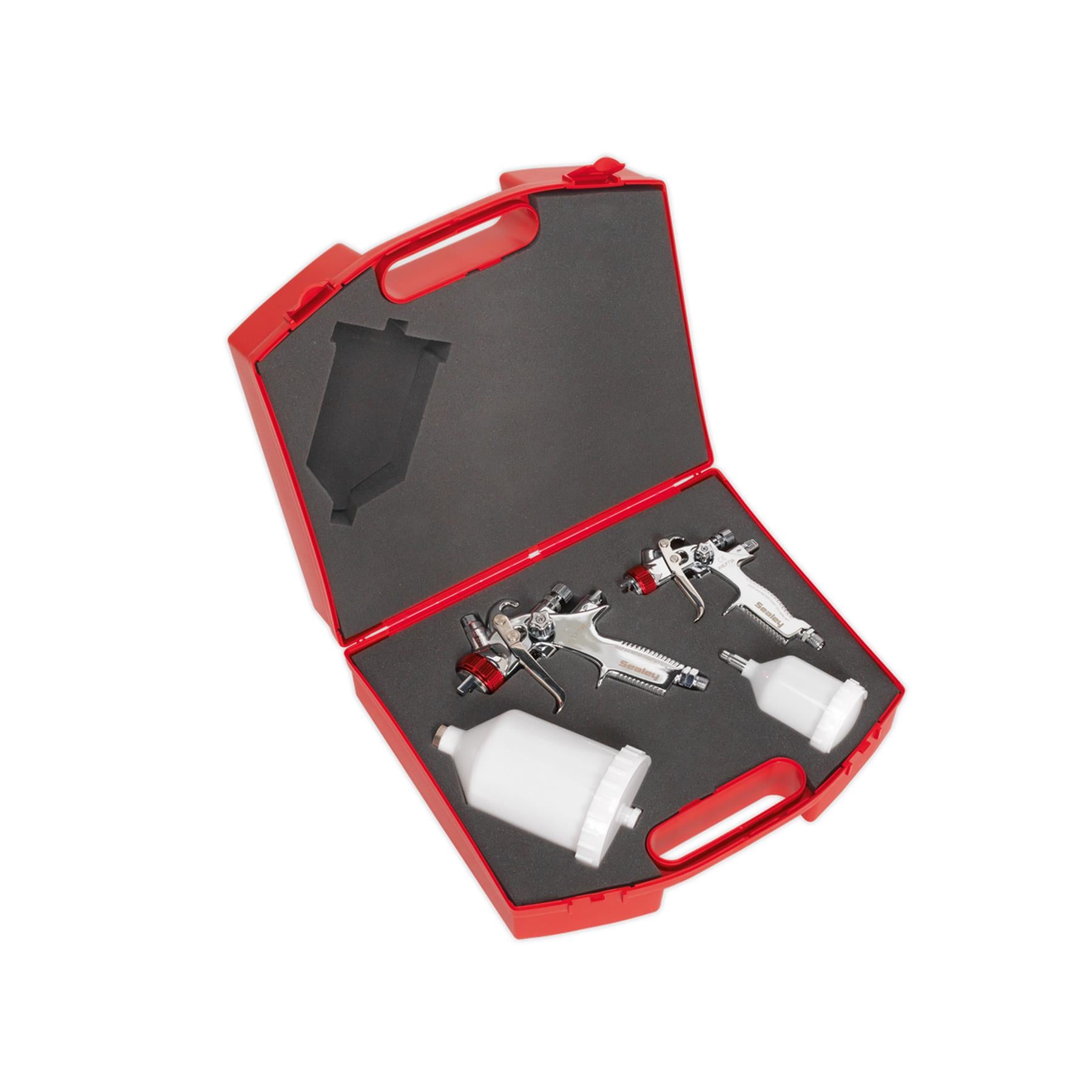 Sealey HVLP Gravity Feed Top Coat/Touch-Up Spray Gun Set