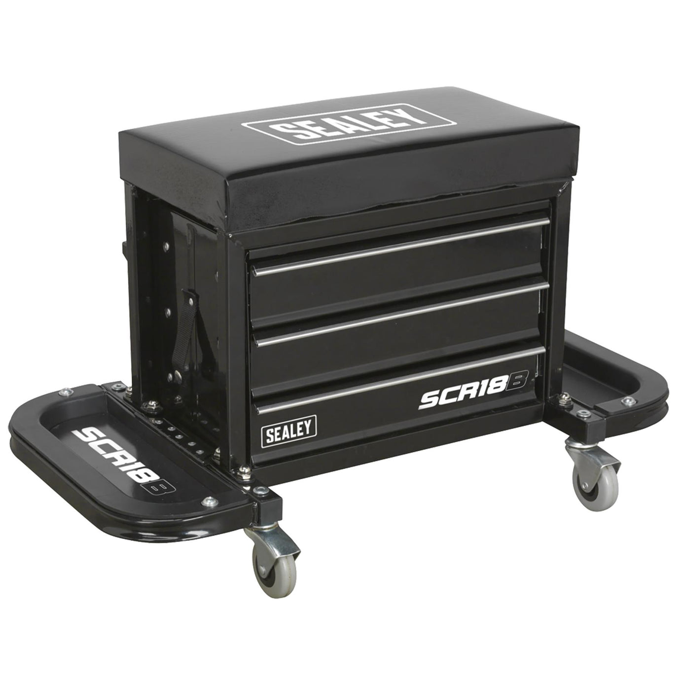 Sealey Mechanic's Utility Seat & Toolbox - Black