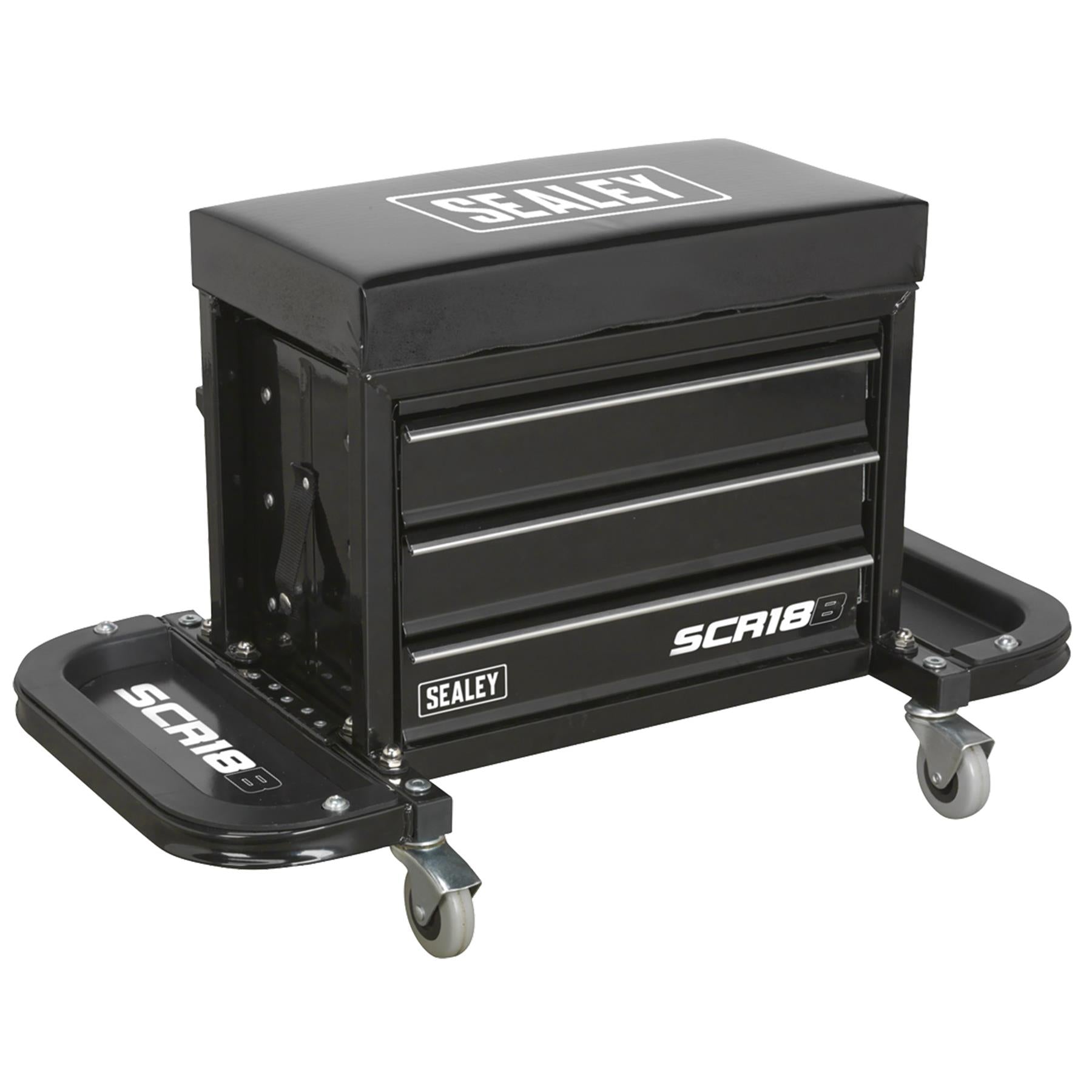 Sealey Mechanic's Utility Seat & Toolbox - Black