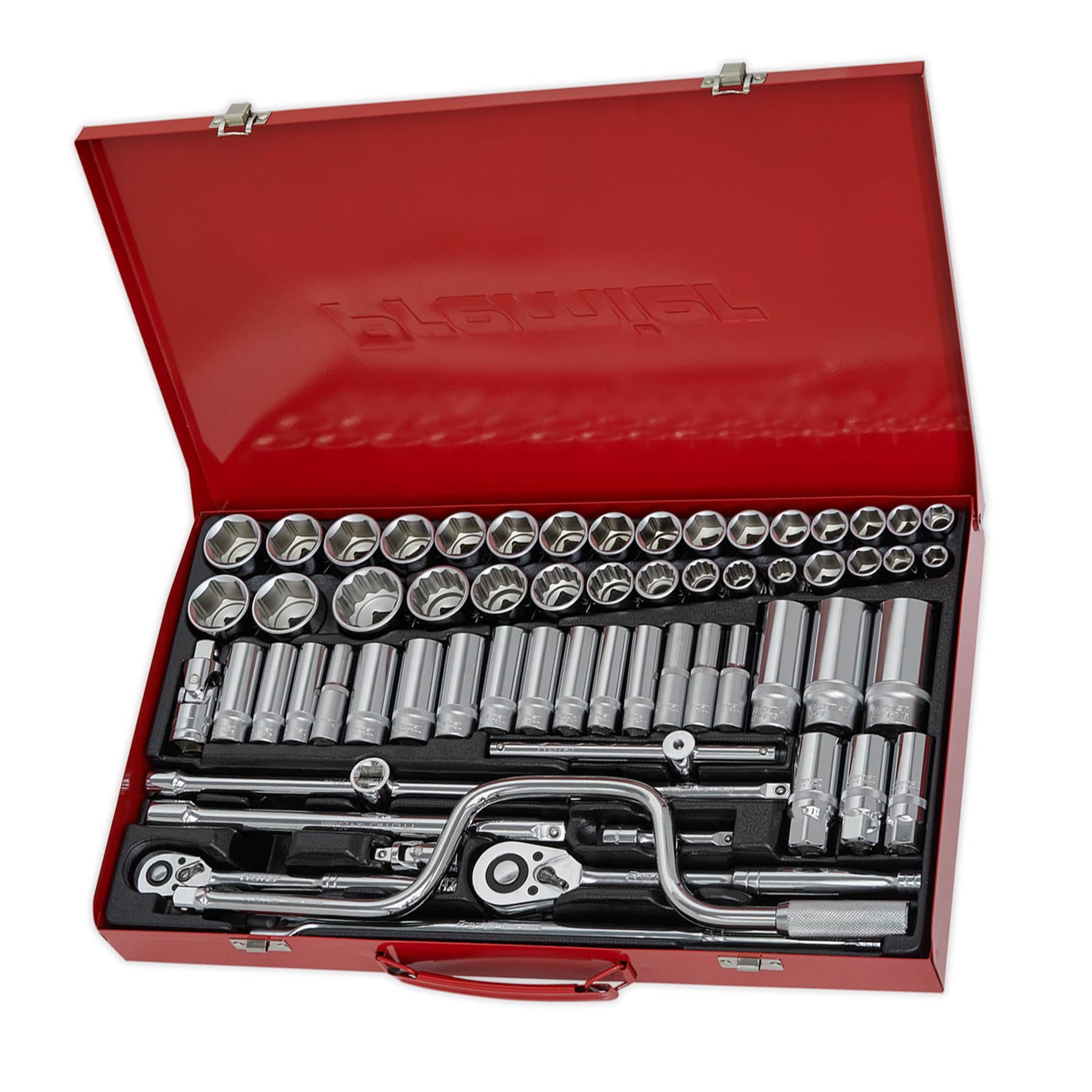 Sealey Socket Set 64pc 3/8" & 1/2"Sq Drive 6pt WallDrive - Metric/Imperial